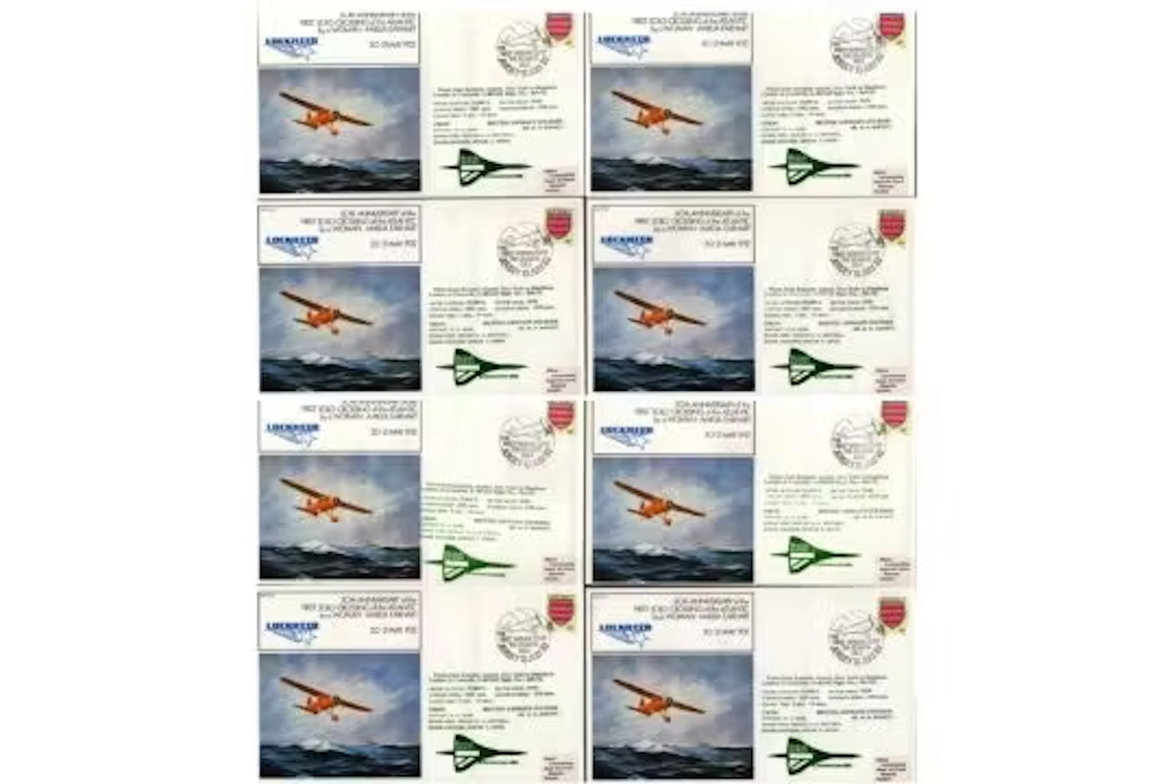 Aviation FDC Collection of 8 Flown covers of 50th Anniversary of the