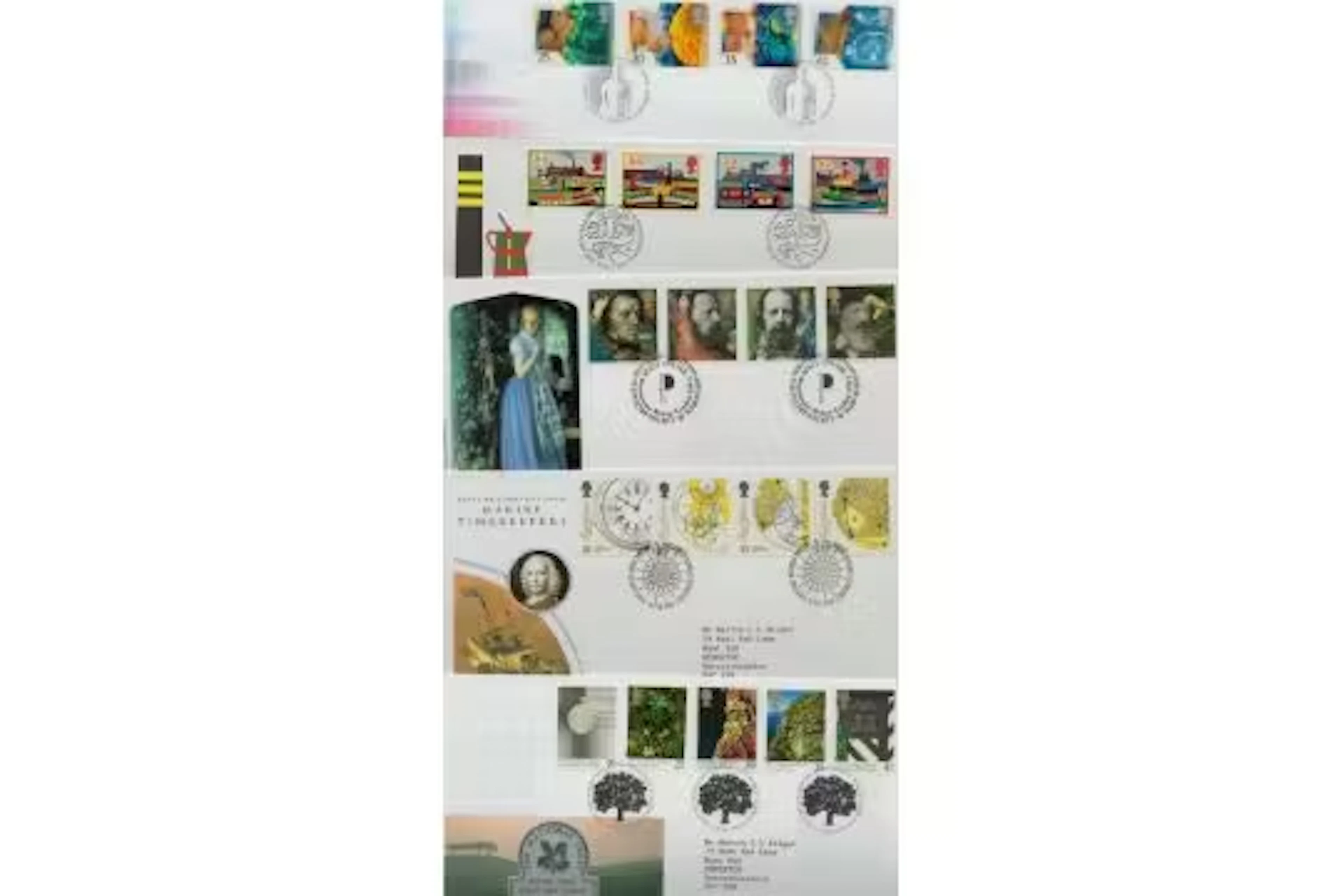 FDC collection of 5, Medical Discoveries, Inland. Waterways, The Poetry