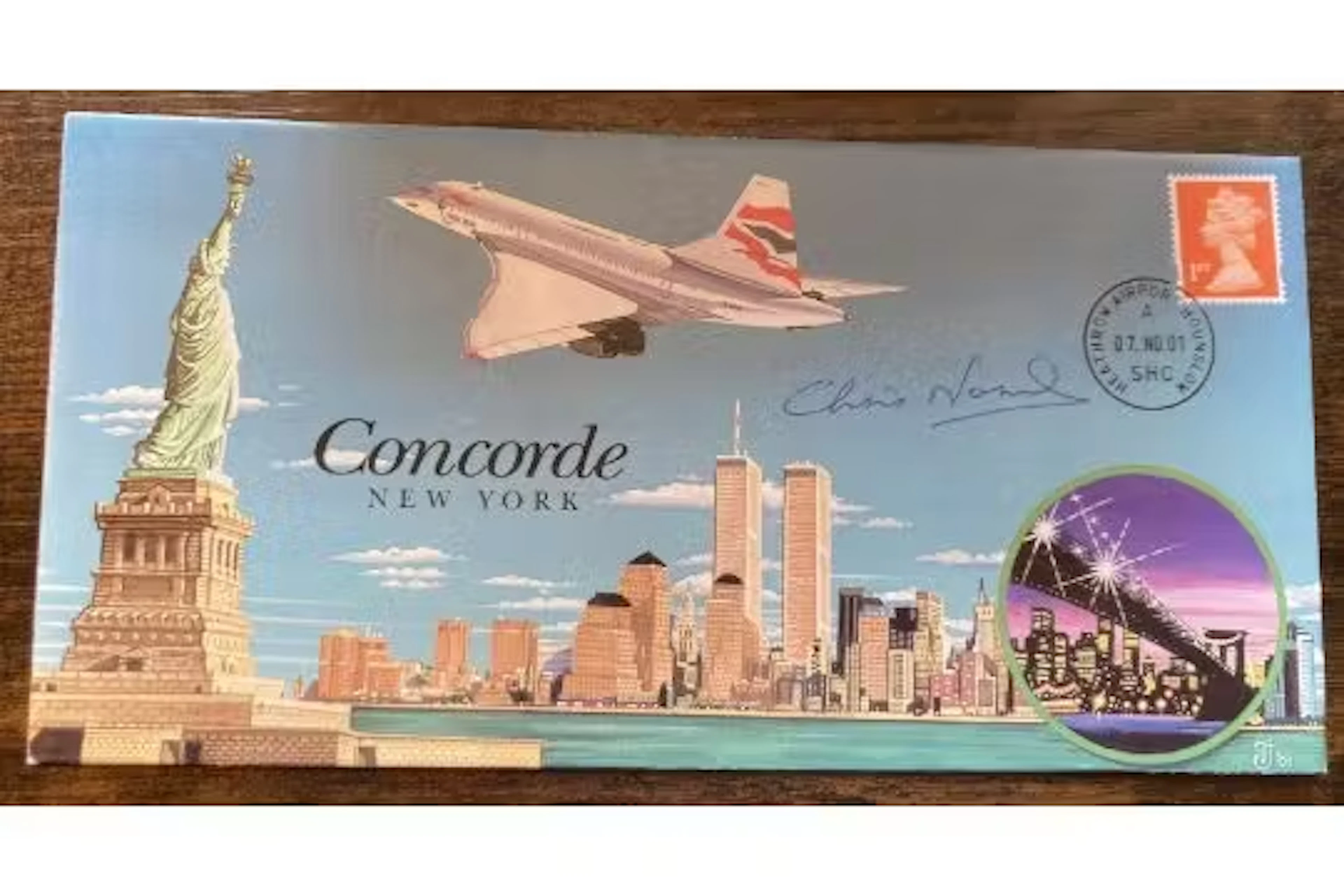 Concorde Captain Chris Norris signed 2001 Concorde London Heathrow