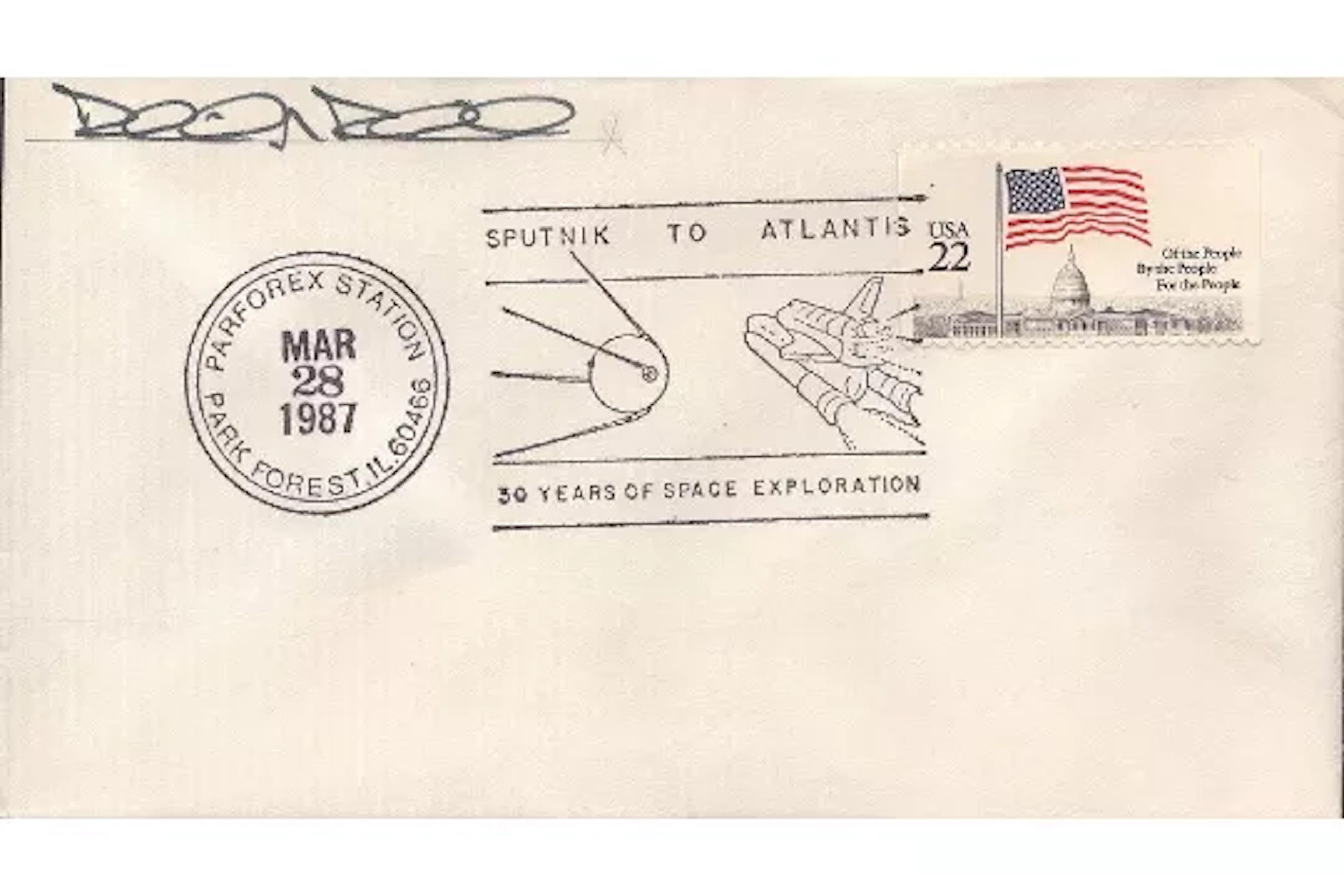 Astronaut Richard N Richards Sputnik to Atlanis signed commemorative