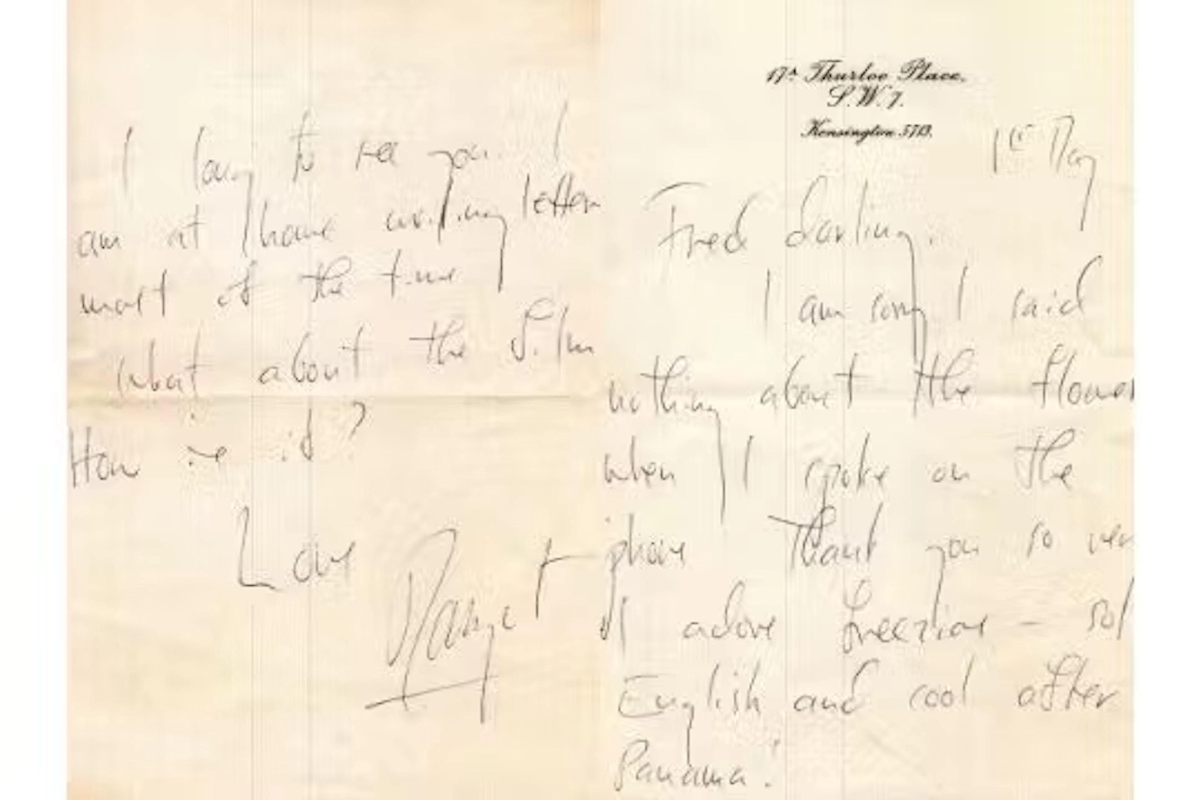 Margot Fonteyn 2 page ALS to Sir Frederick Ashton. Ballet dancer.
