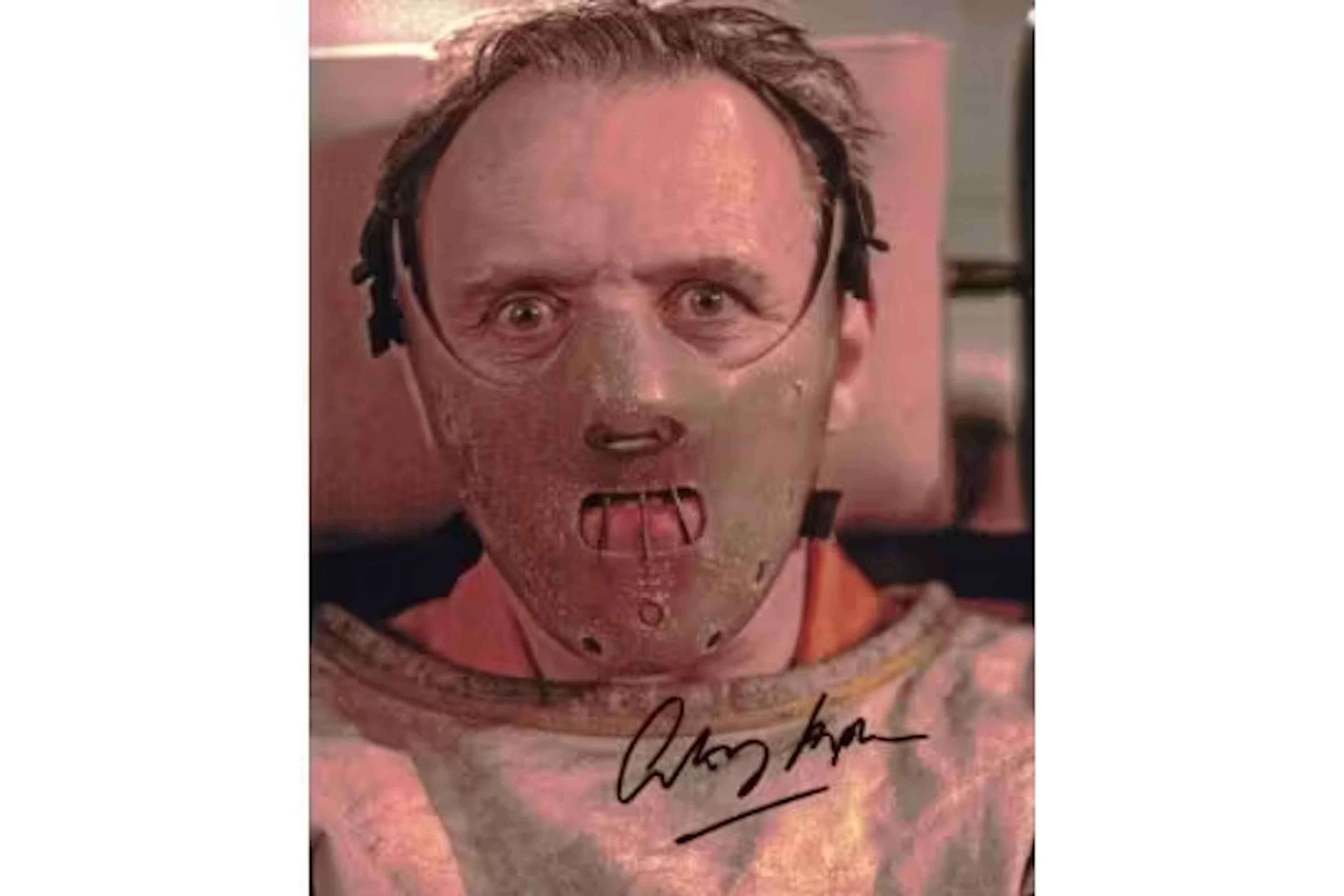 Anthony Hopkins signed Silence of the Lamb colour photo. Good condition.