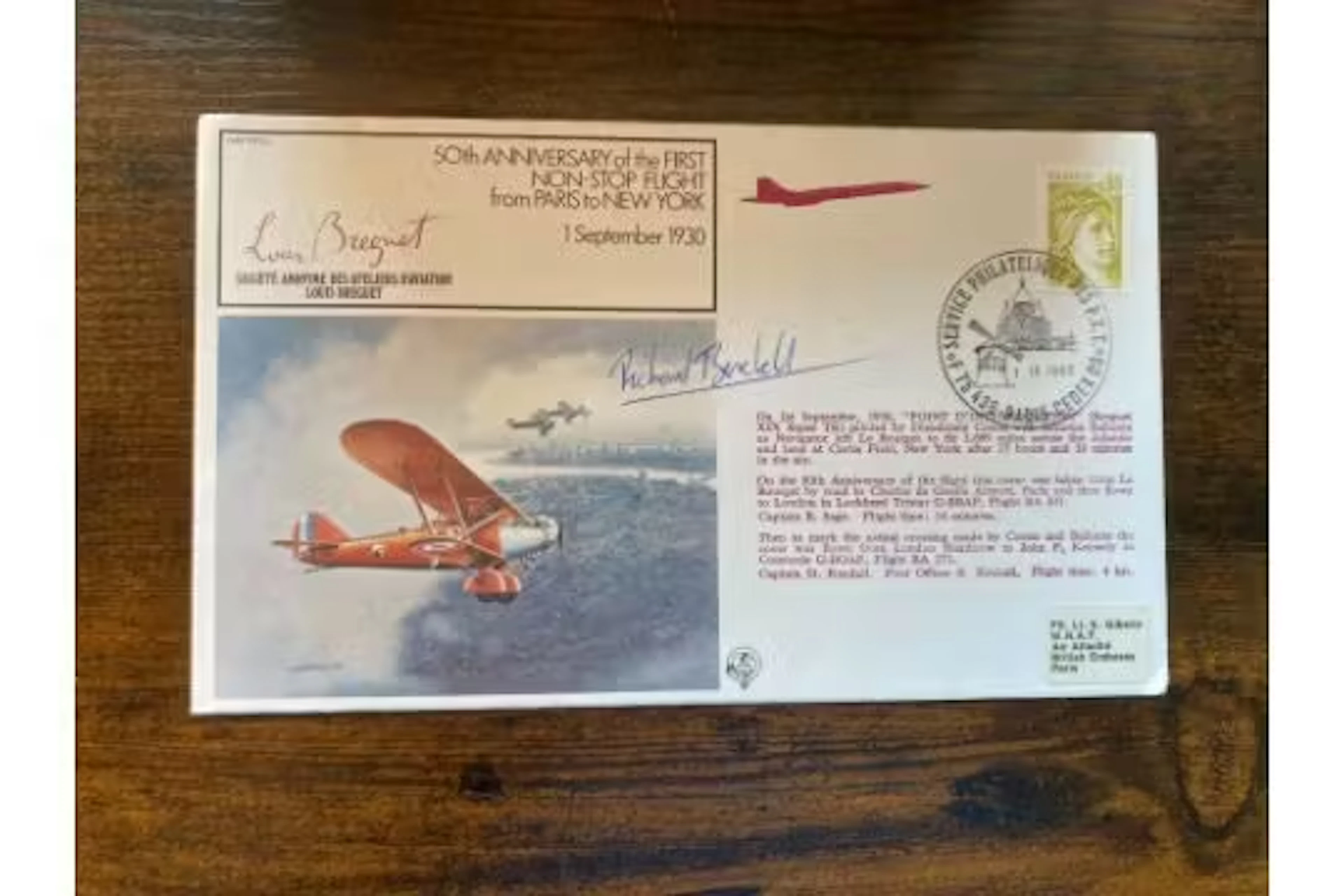 Concorde First Officer Richard Birchall signed 1980 1st flight cover