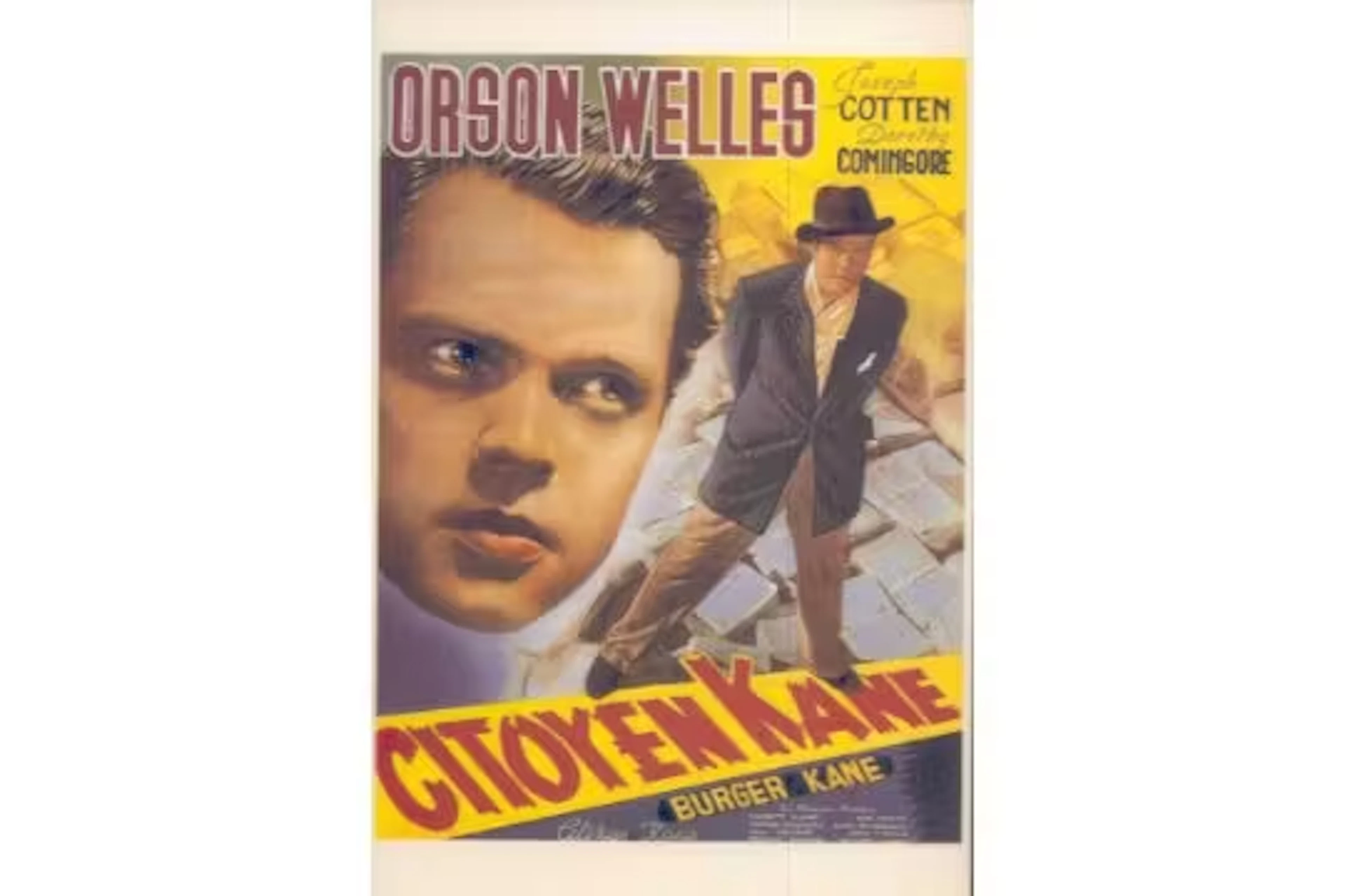 Orson Wells Citizen Kane, post card, with stand. Good condition. All