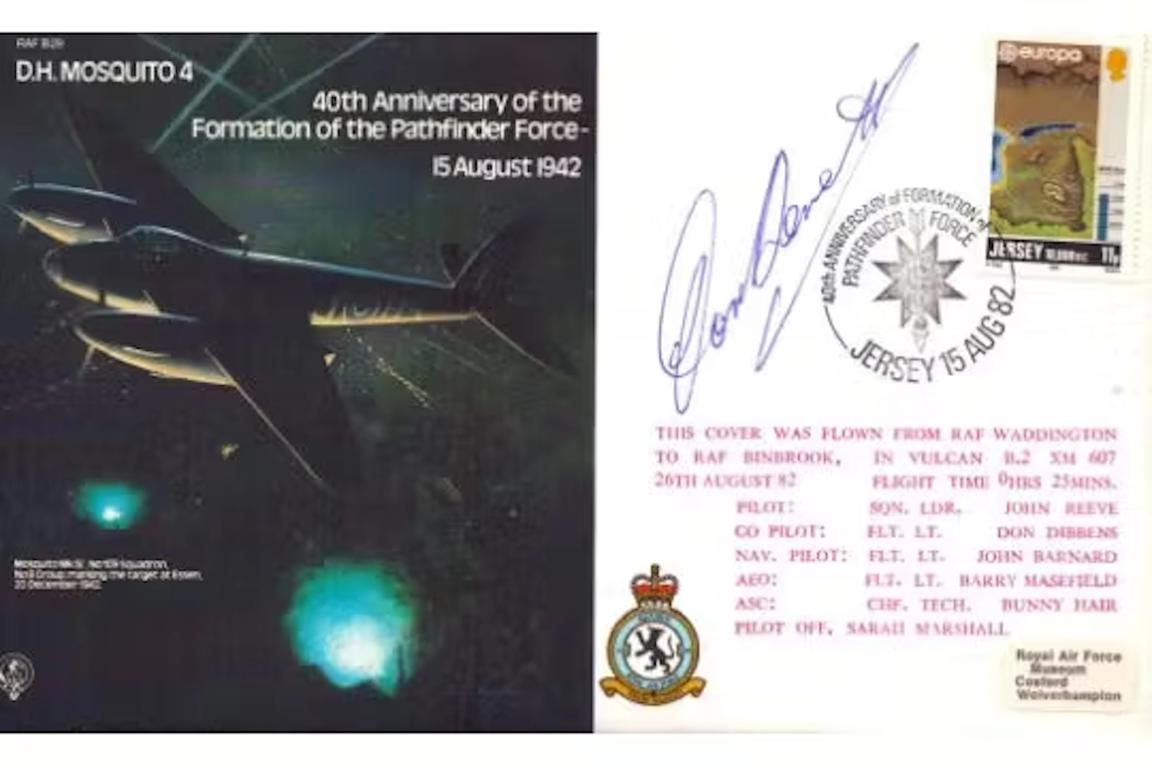 AVM D.C.T. Bennett CB, CBE, DSO signed D.H. Mosquito 4 40th Anniversary