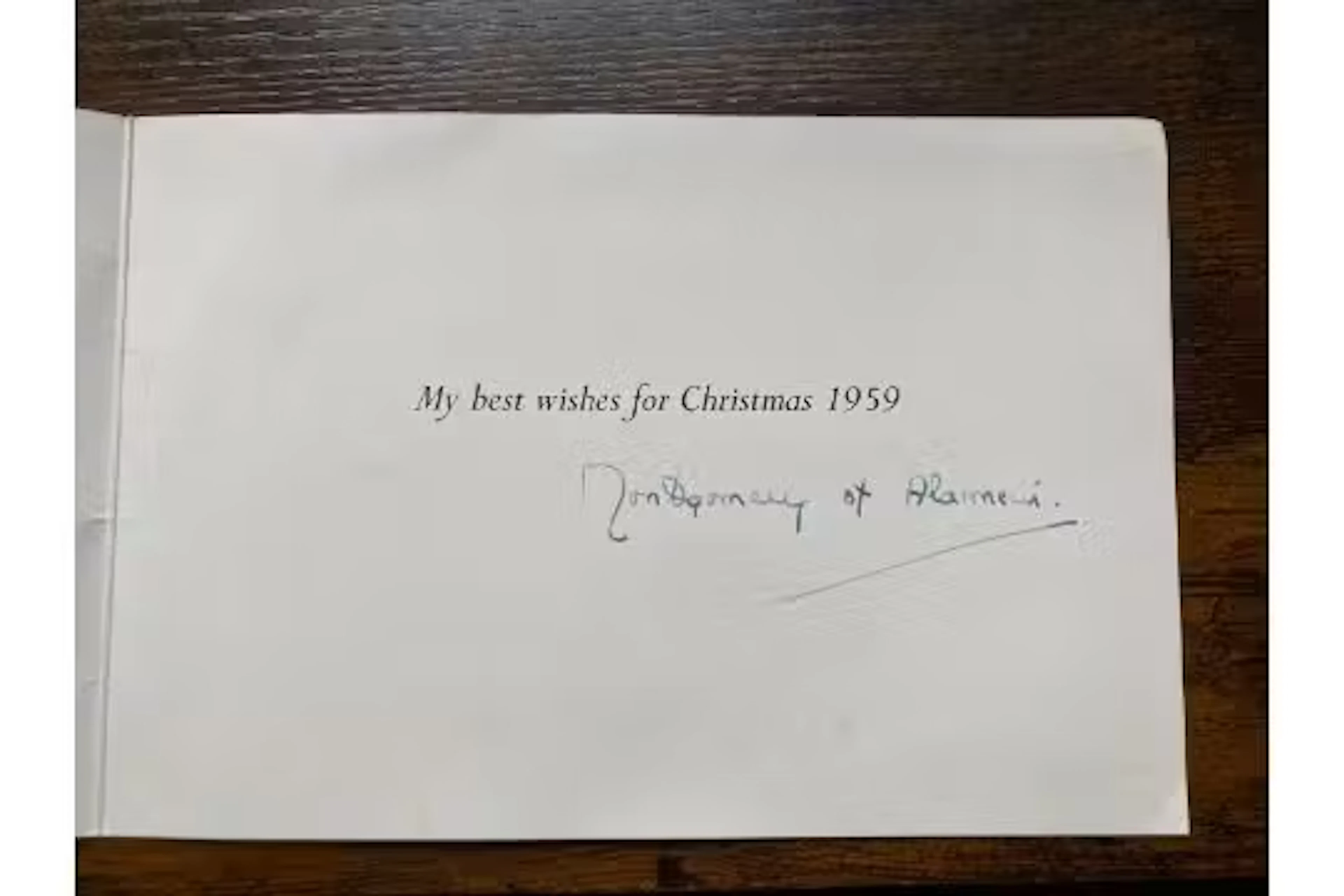 Field Marshal Bernard Law Montgomery of Alamein Personal Christmas