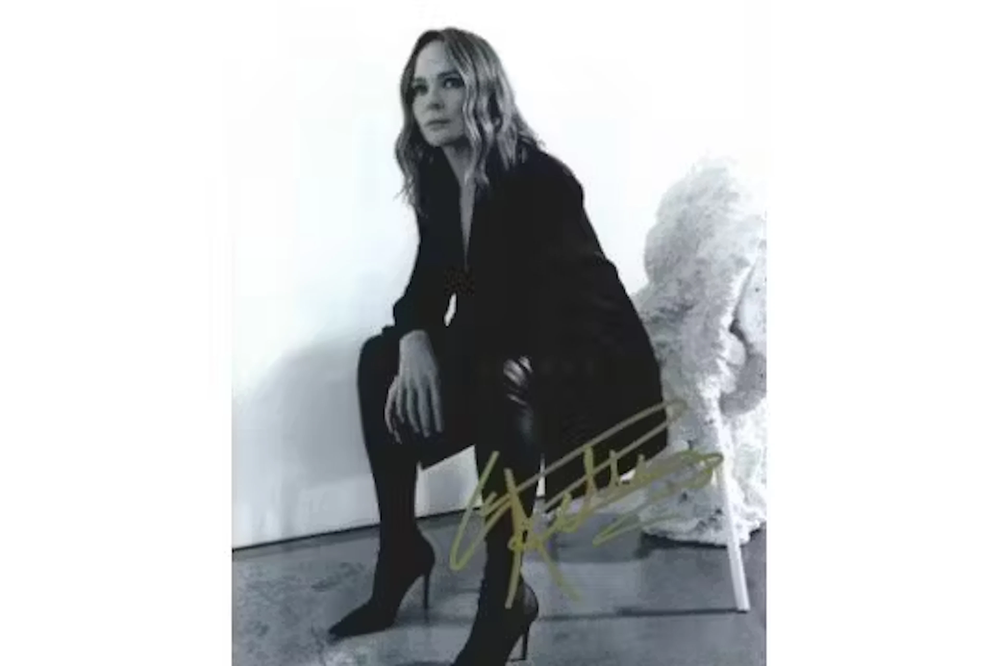 Stella McCartney signed 10x8inch black and white photo.