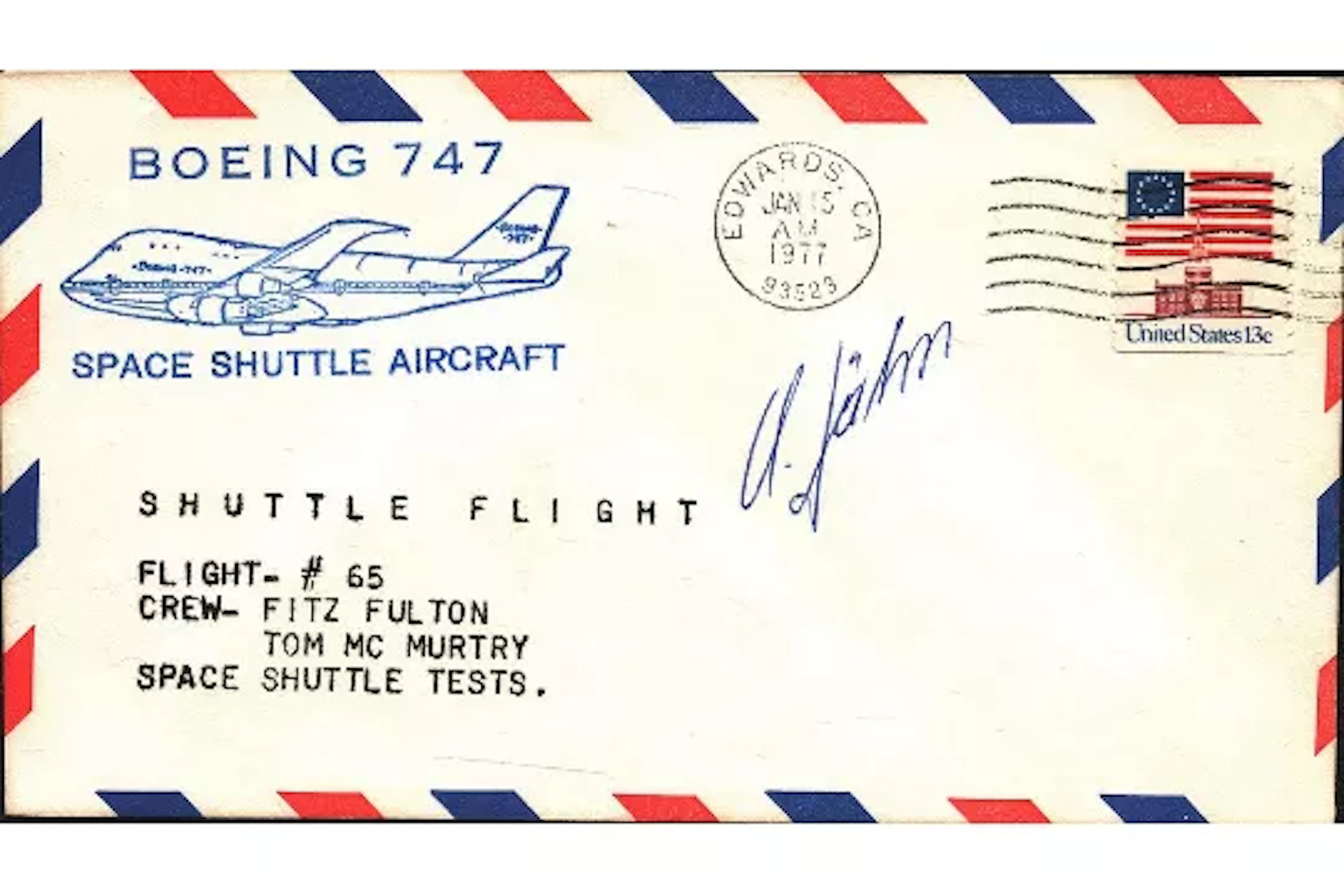 Cosmonaut Alexei S Yeliseyev Columbia Test stop 1979 signed commemorative