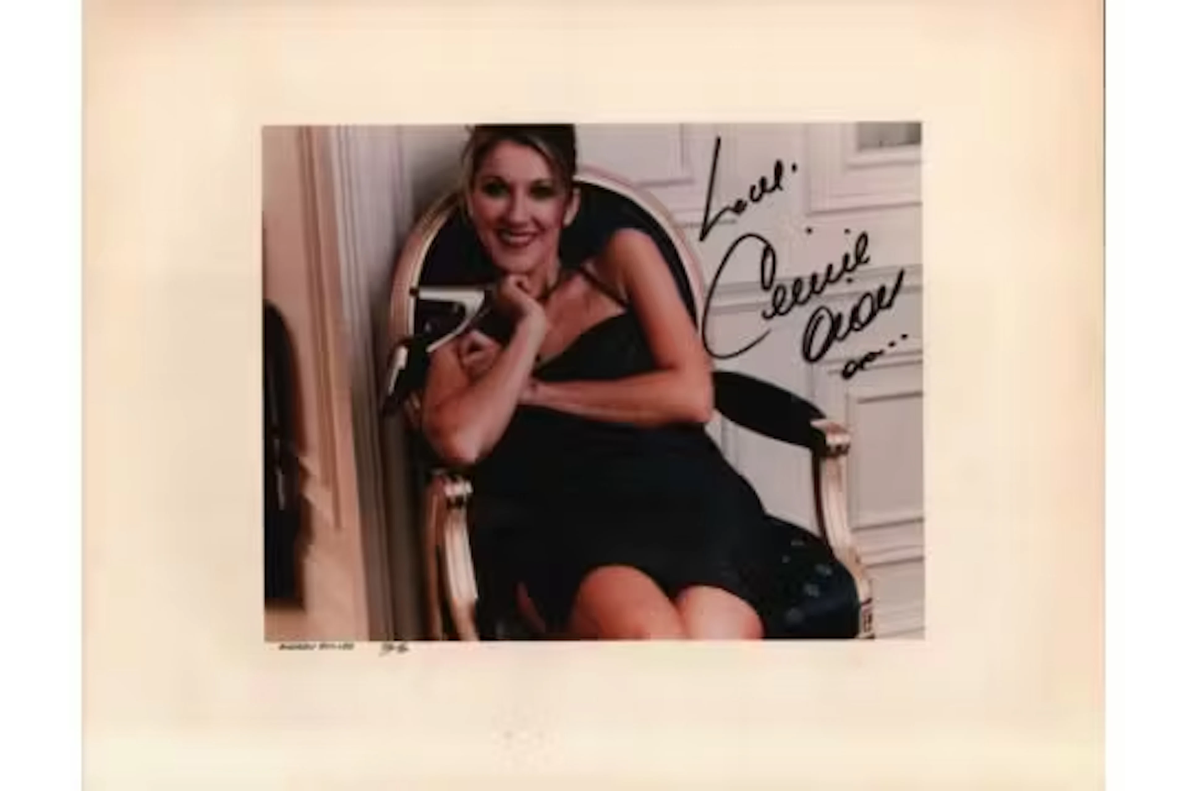 Celine Dion signed 14x12inch colour photo. Good condition. All autographs