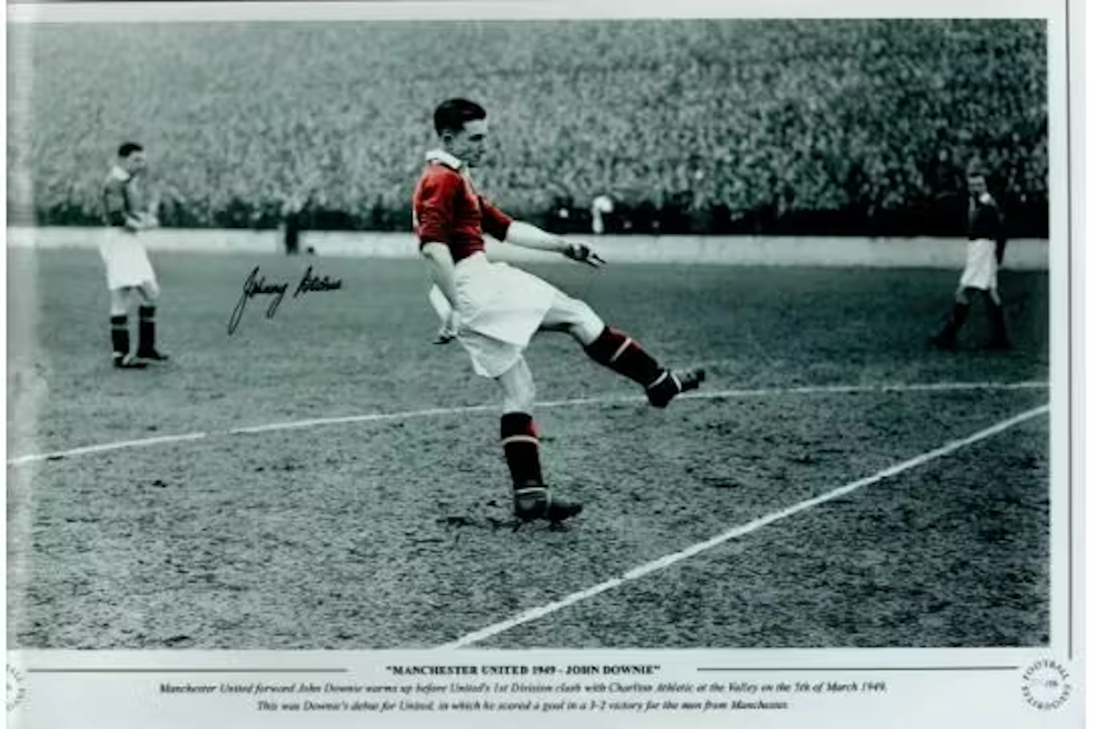 John Downie signed 18x12inch limited edition colourised print picturing