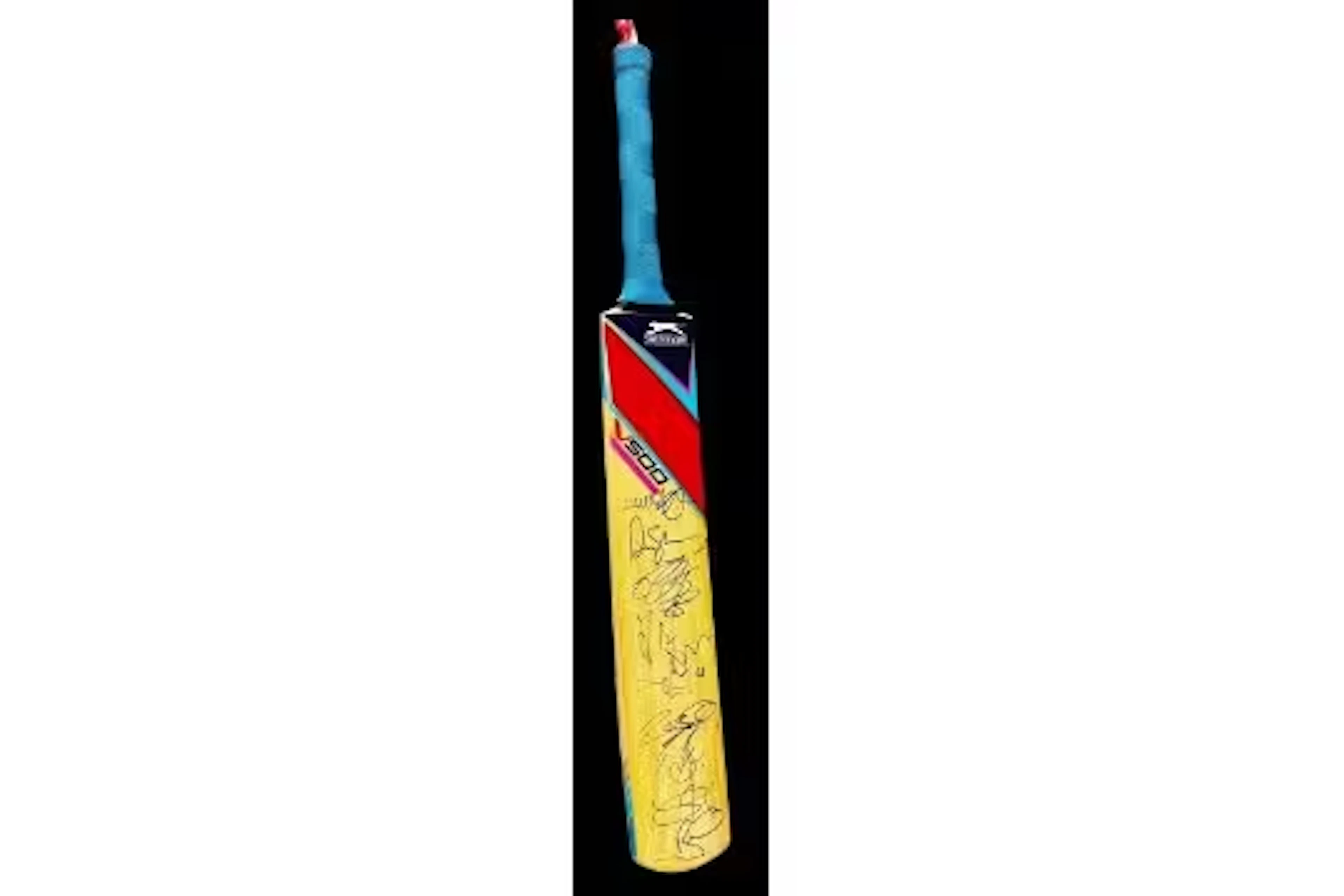 Multi signed 2009 Cricket Bat. Signed by the 2009 England 11 team
