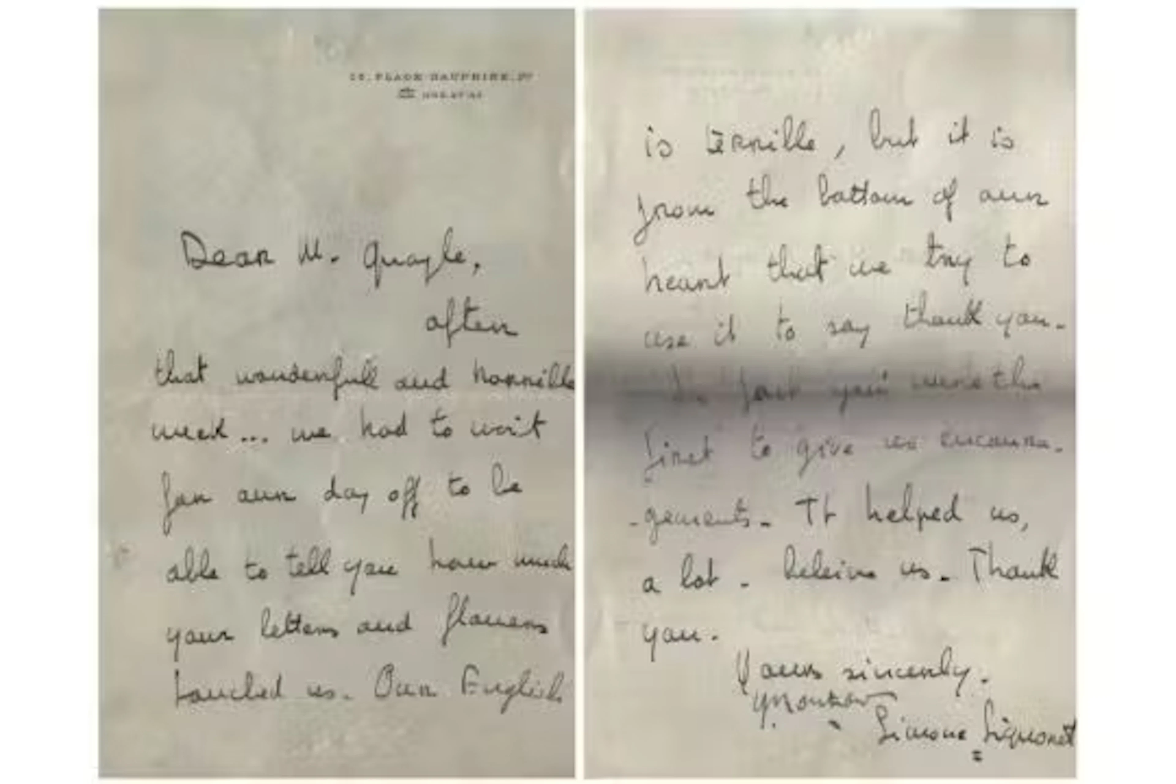 Simone Signoret ALS handwritten letter Envelope post marked dated
