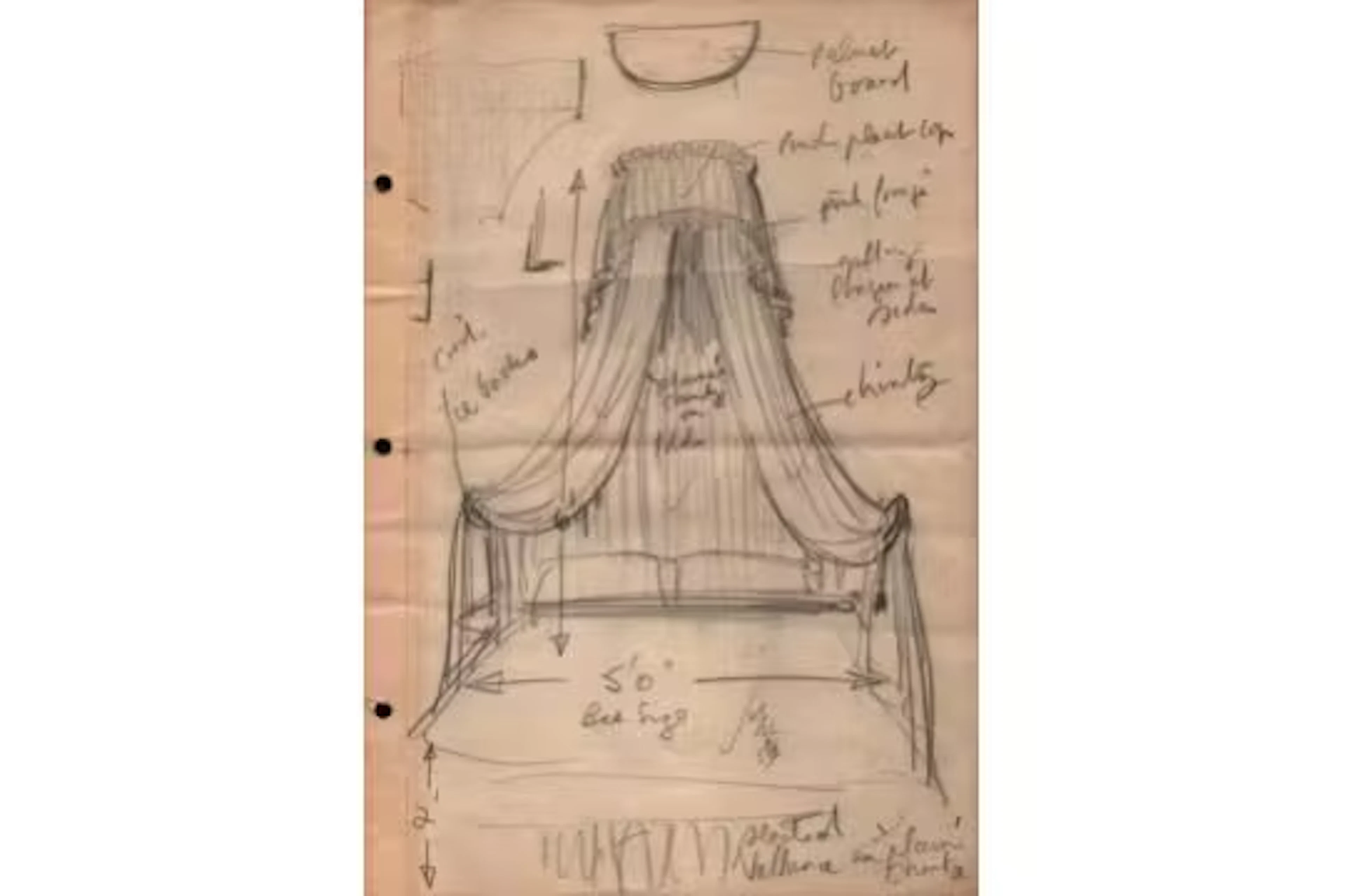 Carl Toms original set drawing. Set and costume designer. Good condition.