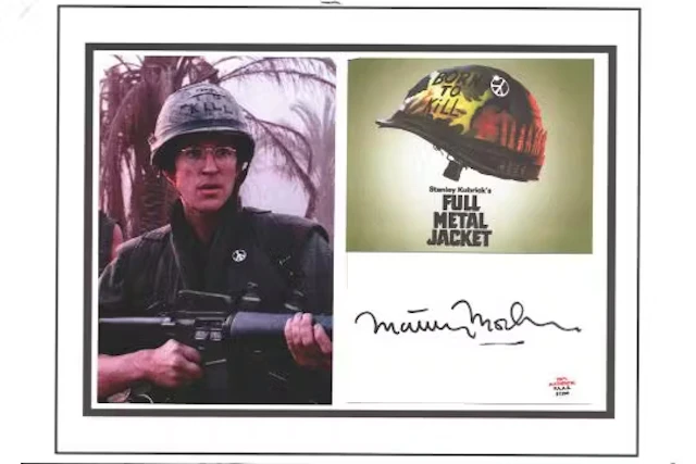 Mathew Modine 12x8inch Full Metal Jacket signature piece includes