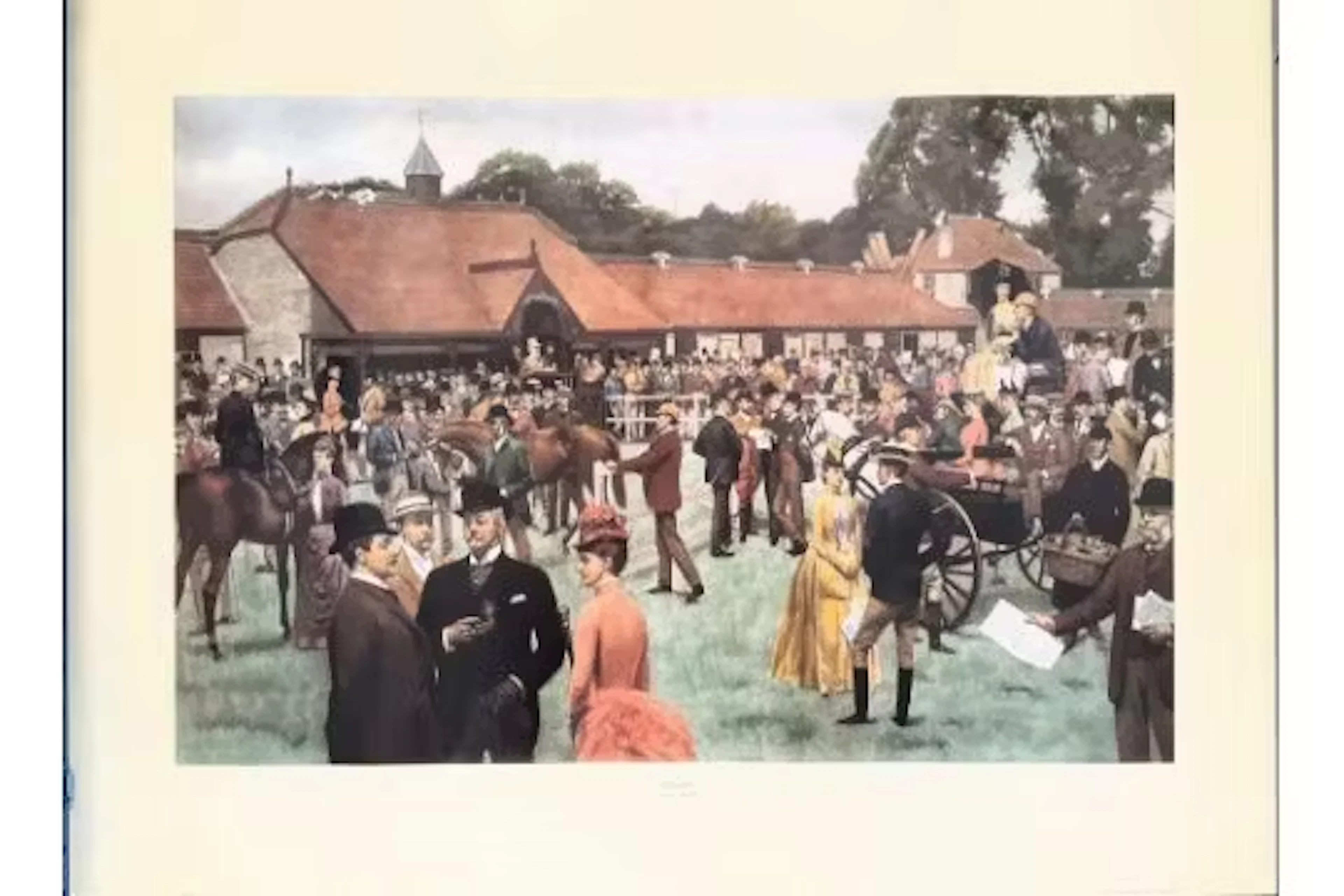 Horse Racing 27x38 inch colour print titled Tattersall's by the artist