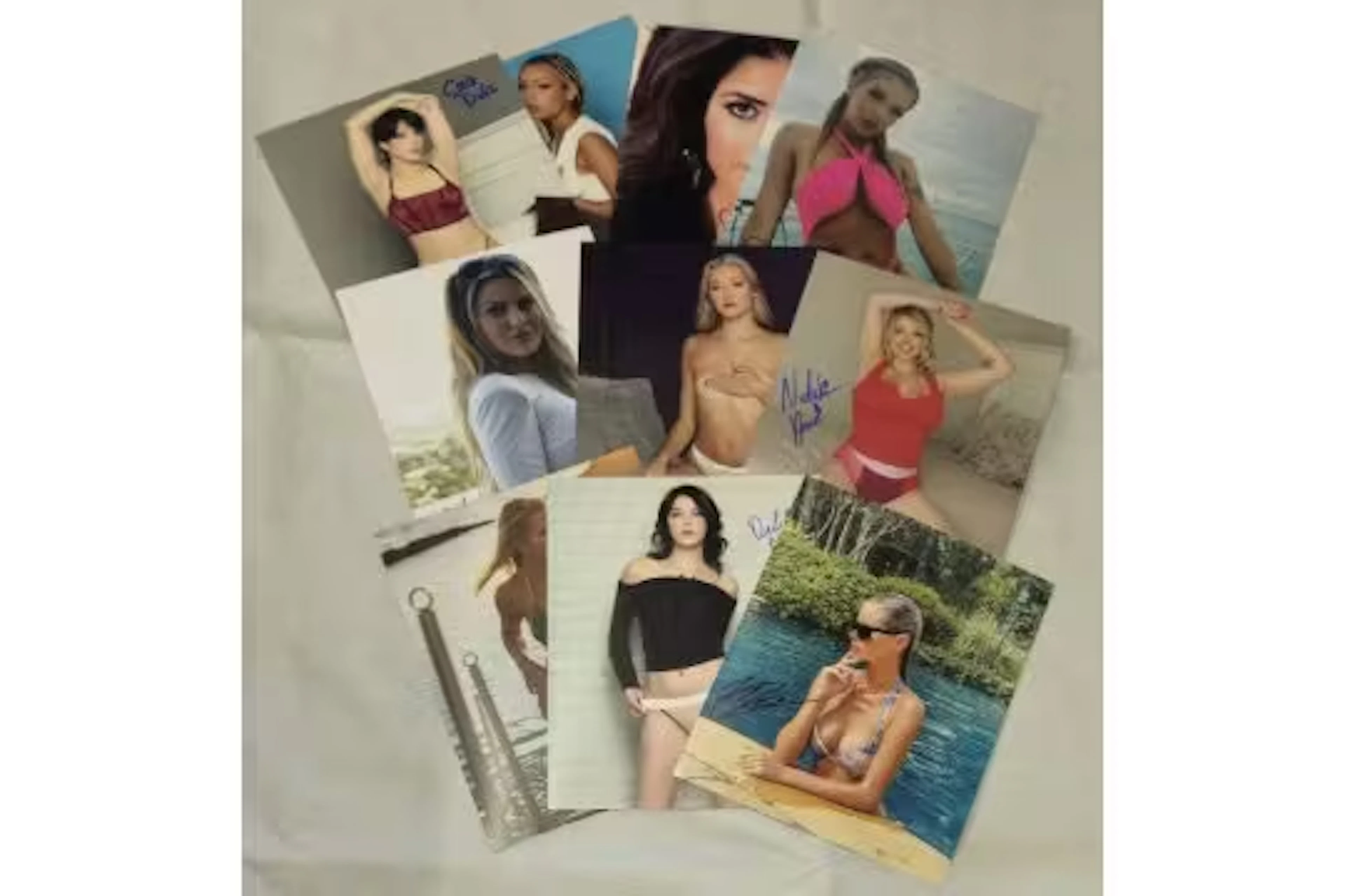 Glamour Model collection 10, signed 10x8inch colour photos includes