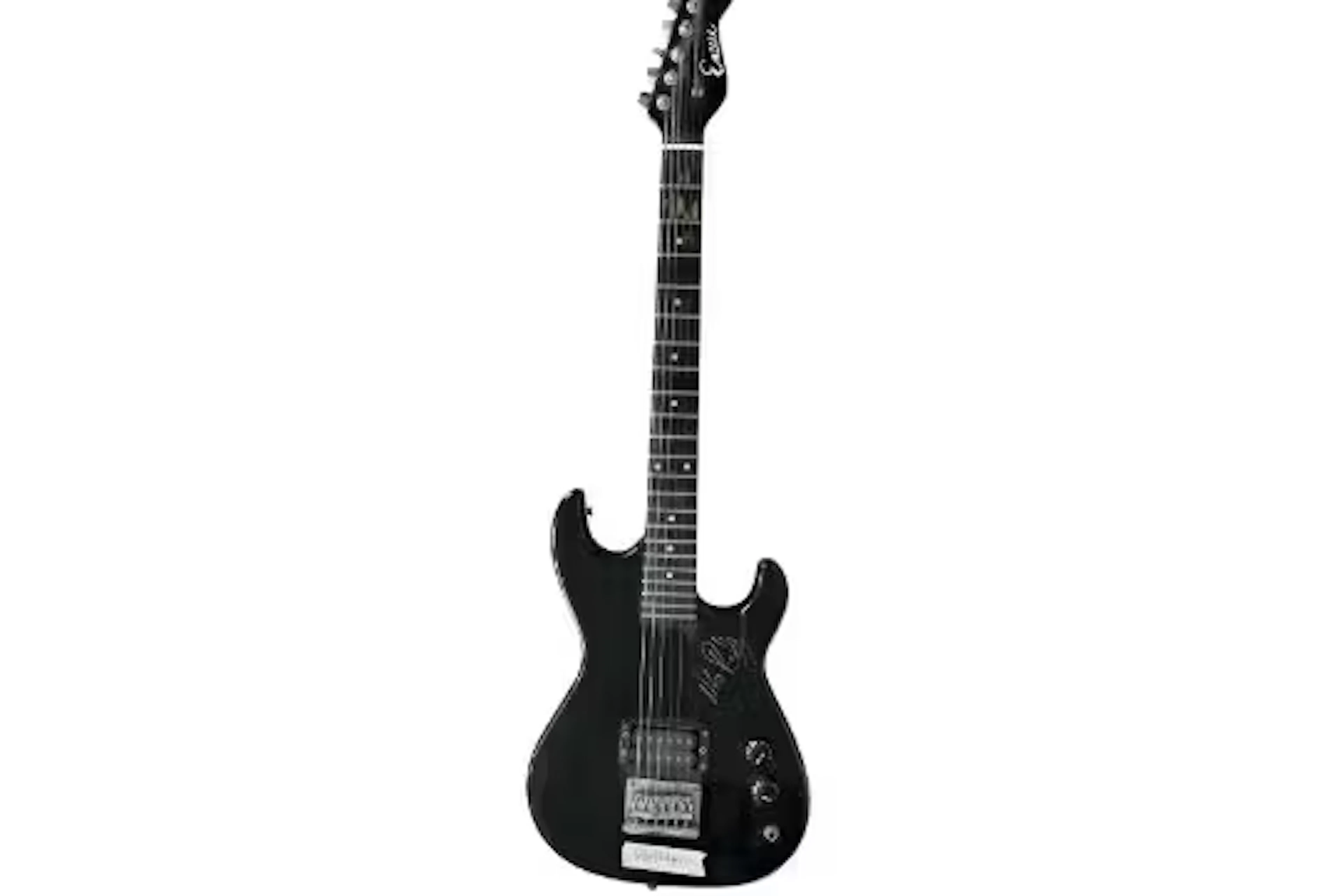 Nile Rodgers signed black Encore Electric Guitar. Nile Gregory Rodgers