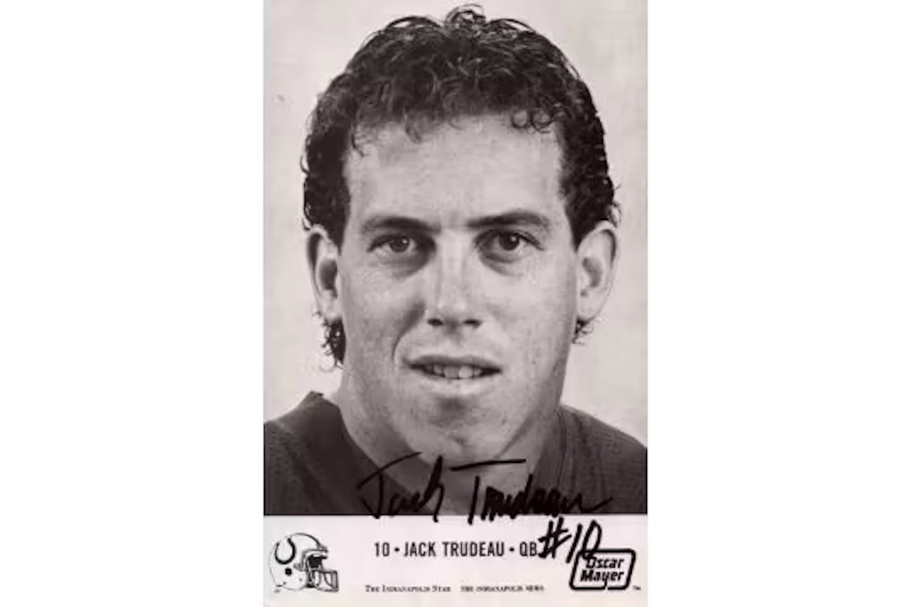 NFL Jack Trudeau signed 8x6inch Indianapolis Colts black and white