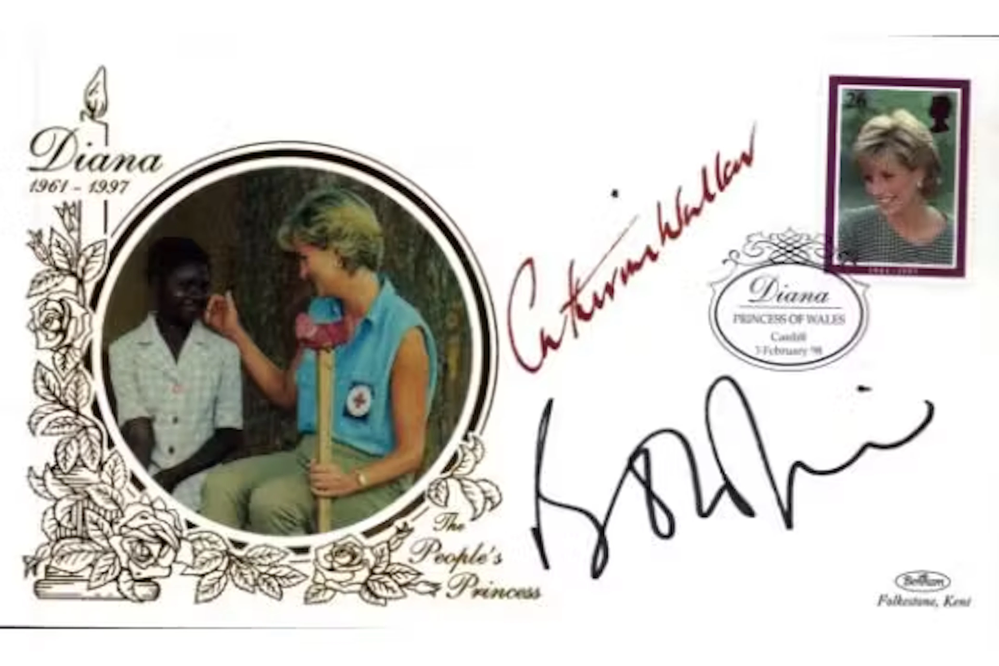 Catherine Walker and Bruce Oldfield signed FDC. Good condition. All