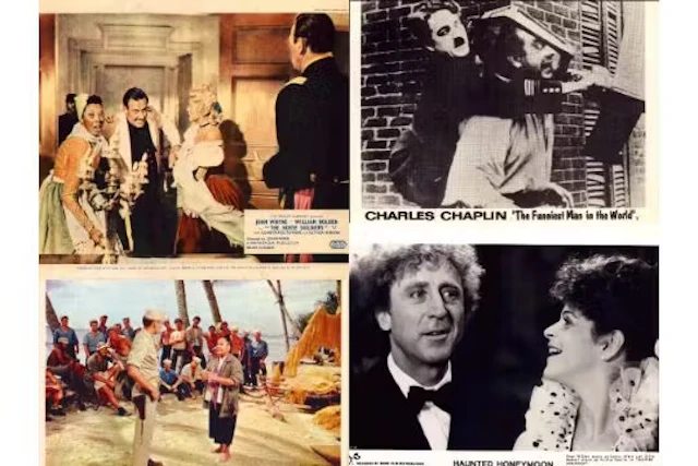 Vintage Lobby Cards collection including, The Horse Soldiers staring