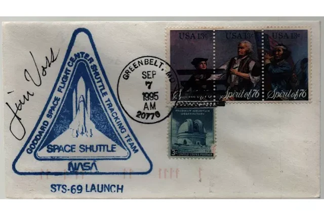 Astronaut Jim Voss signed NASA Space Shuttle STS-69 Launch commemorative