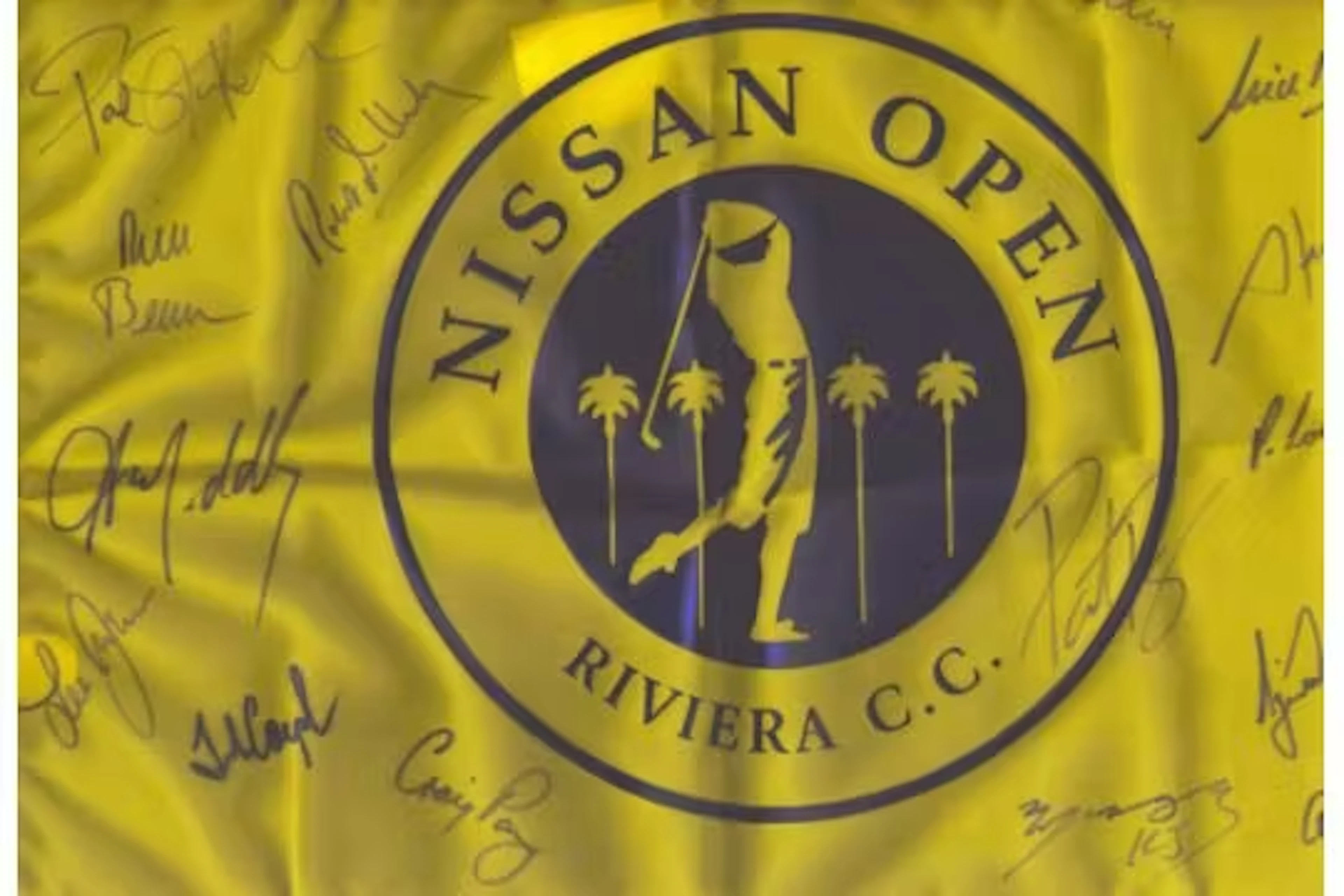 Nissan Open Riviera C.C multi signed golf flag includes 15 great signatures