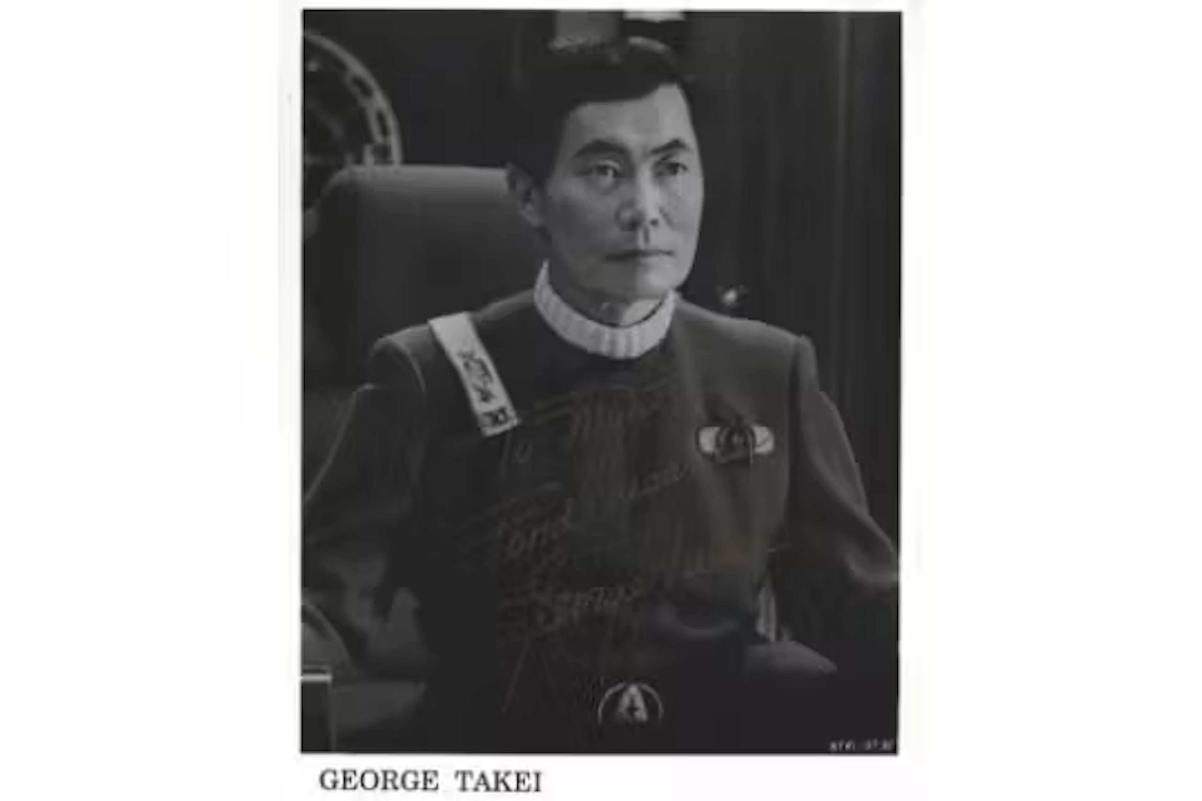 George Takei signed 10x8inch black and white photo from Star Trek.