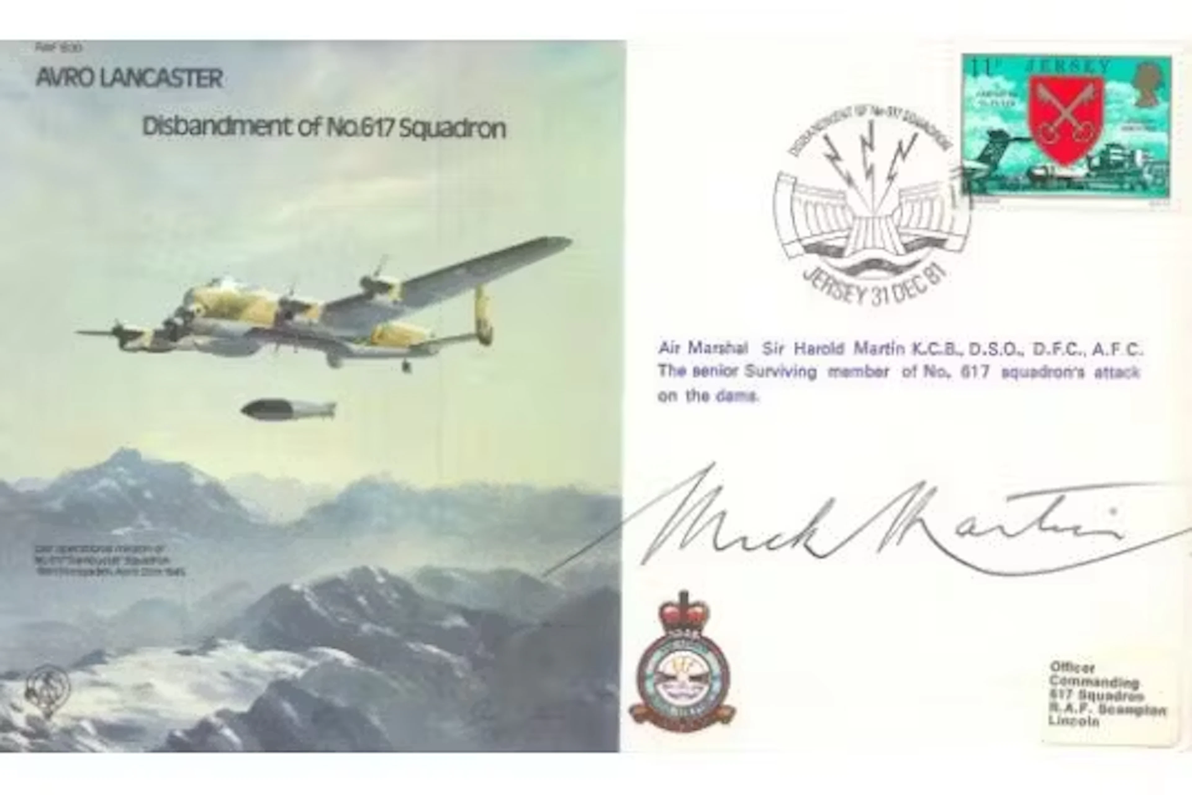 WW2 Dambuster pilot Sir Harold Mick Martin signed limited edition