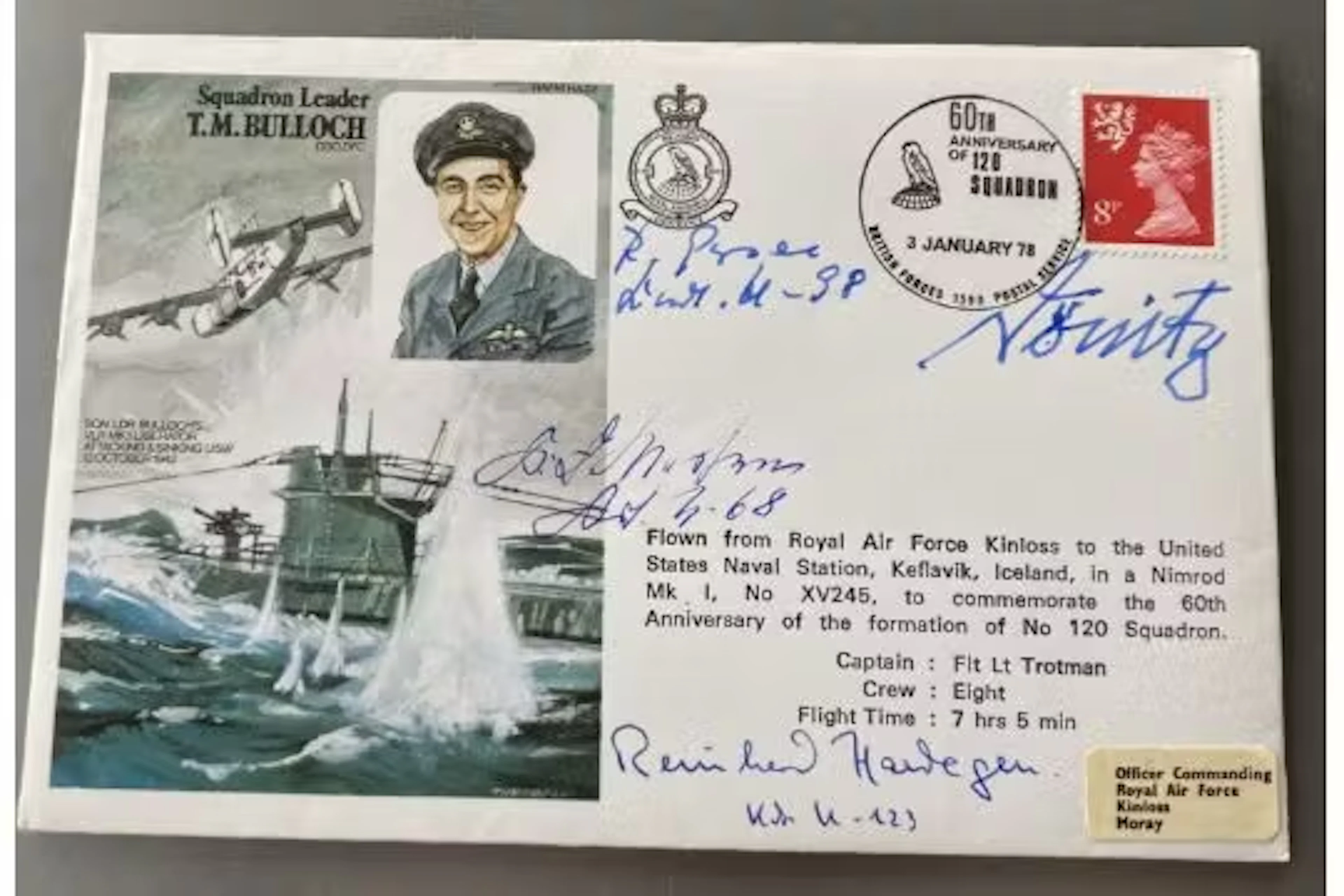 Rare Rossback Historic Aviators Multi Signed Cover Admiral Karl Donitz