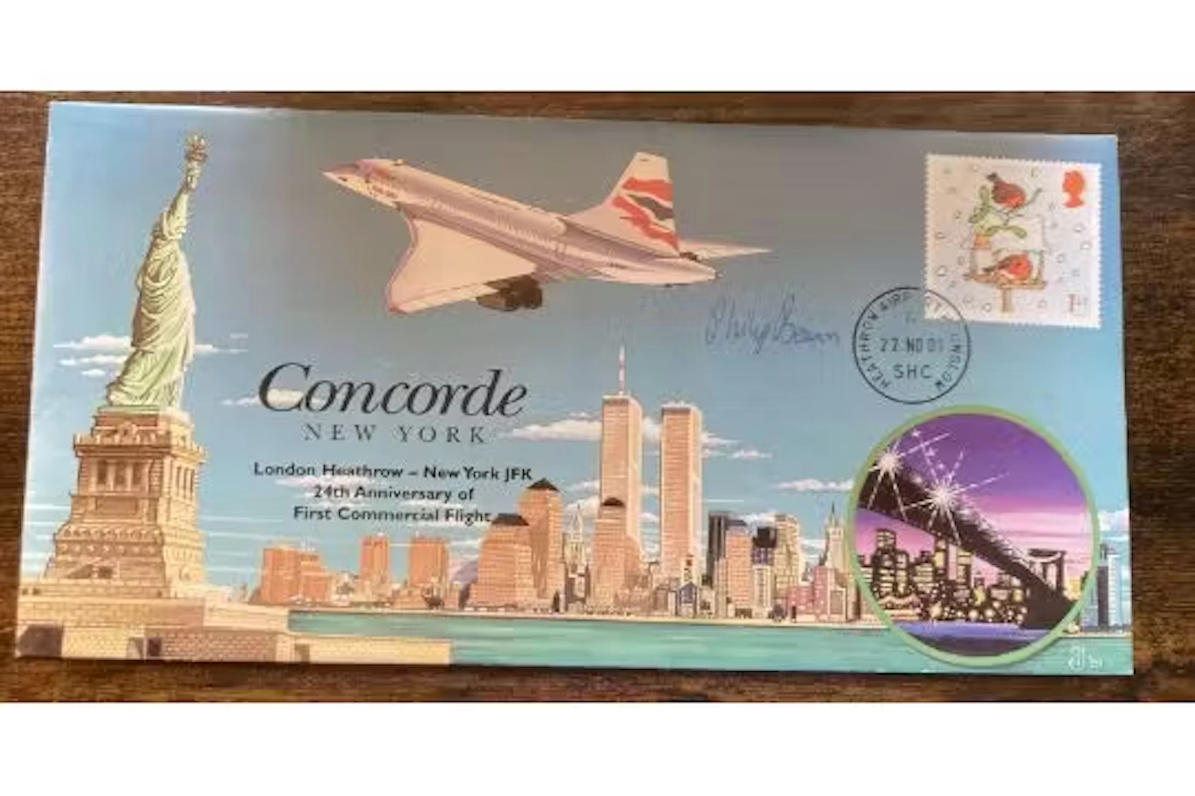 Concorde Captain Phillip Benson signed 2001 Concorde London Heathrow