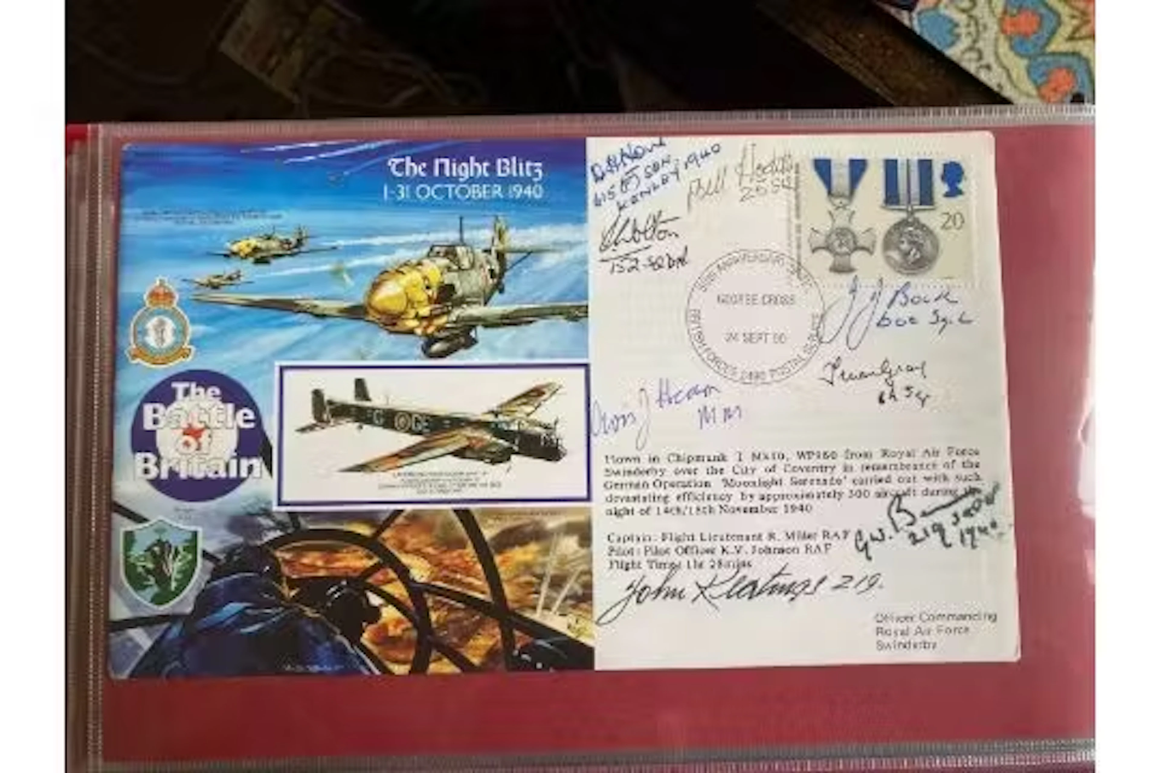 Rare Battle of Britain fighter ace D Hone 615 sqn signed WW2 RAF cover.