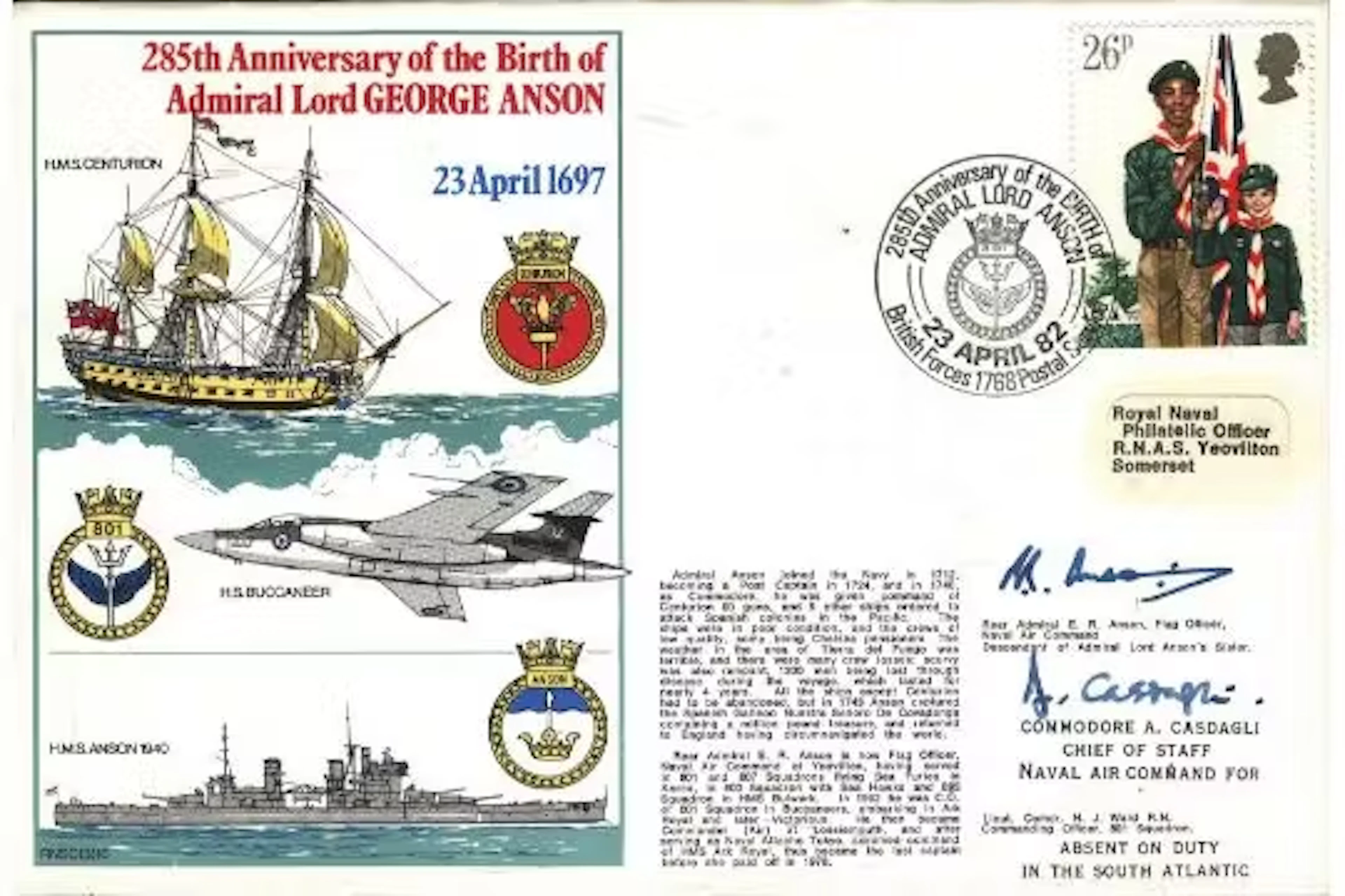 285th Anniversary of the Birth of Admiral Lord George Anson 23rd April