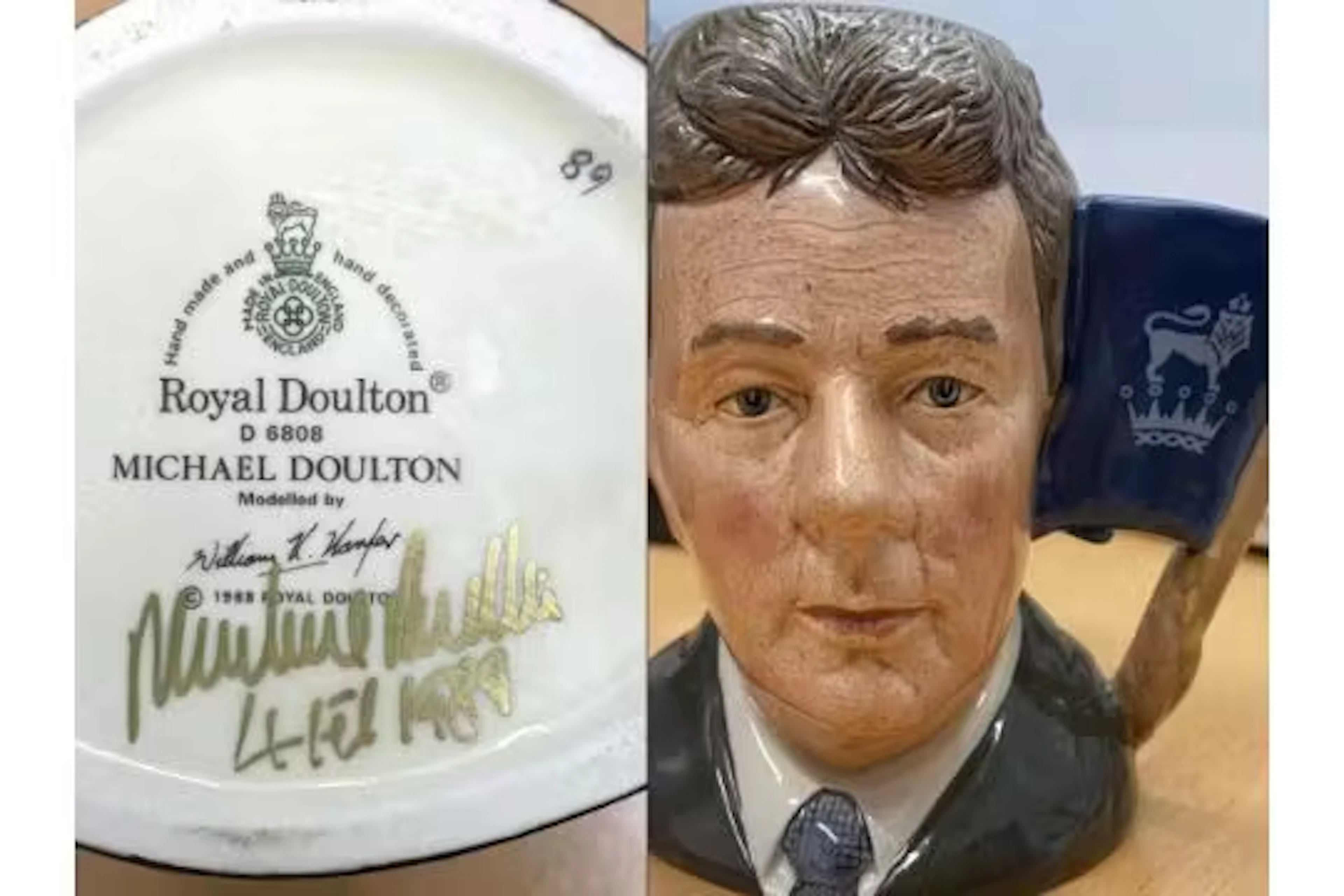 Michael Doulton signed 1989 character jug, ceramic, Royal Doulton.