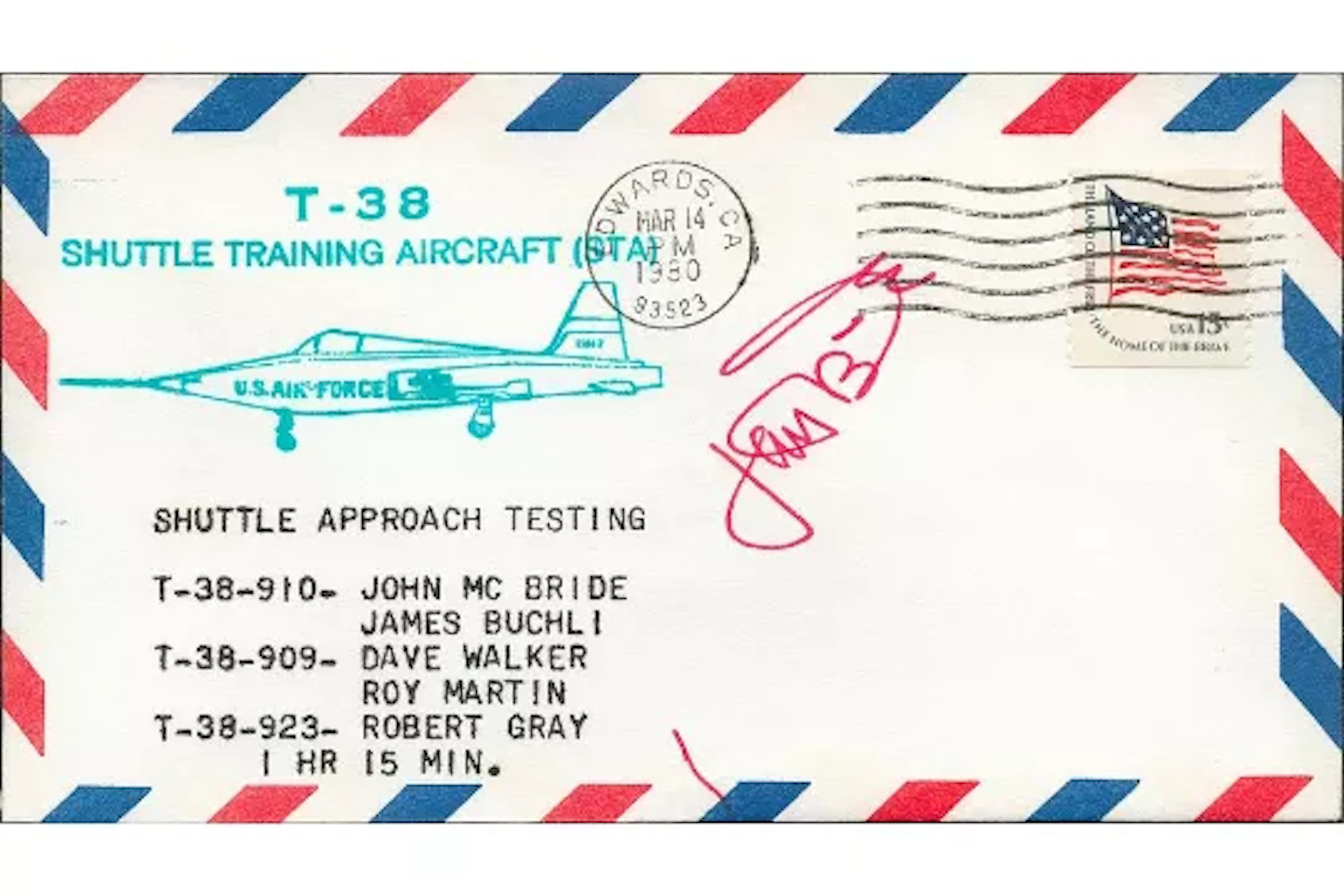 Astronaut Jon McBride signed T-38 Shuttle Training Aircraft (STA)