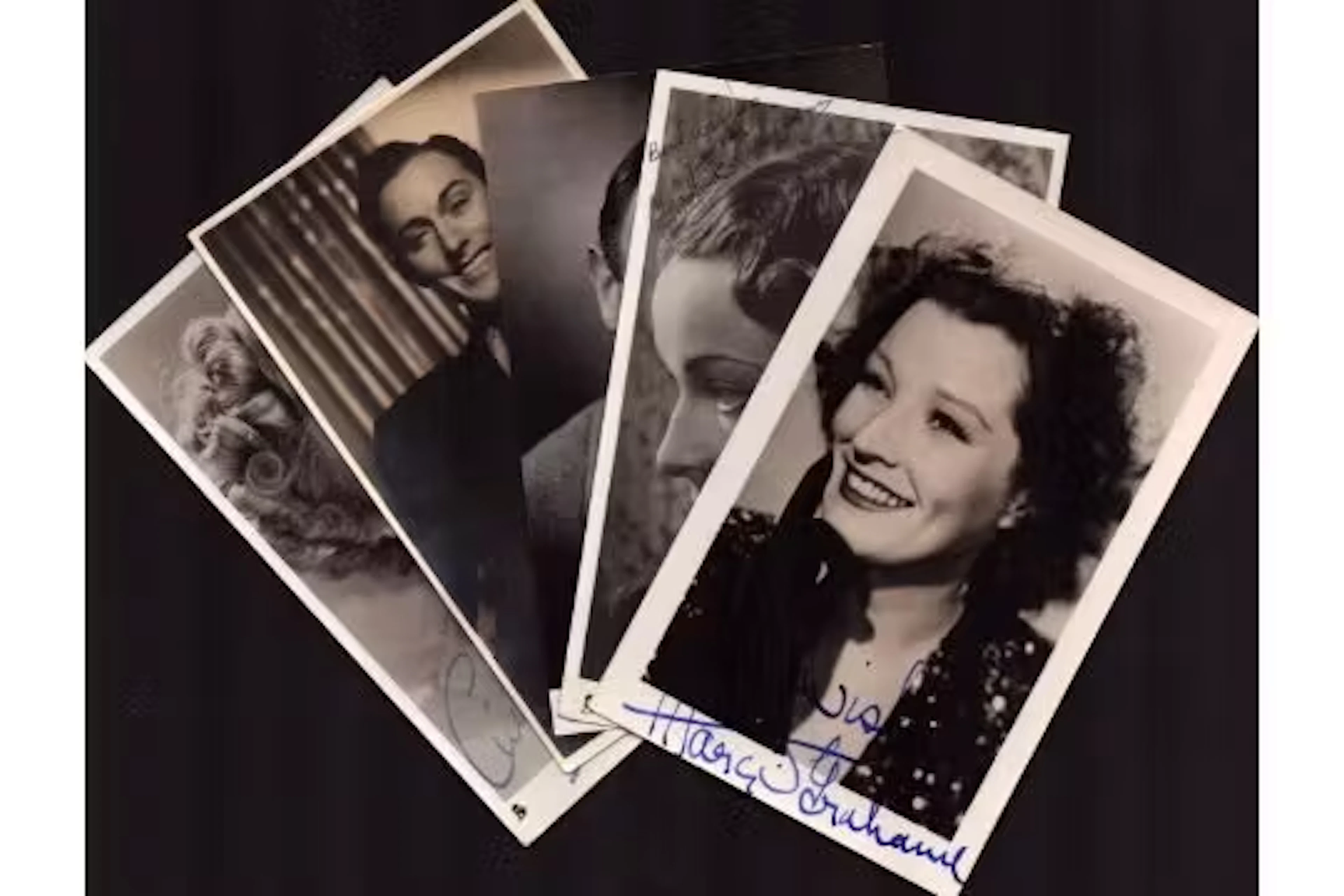 Vintage Entertainment 5 signed photos including names of Beatrix Lehmann