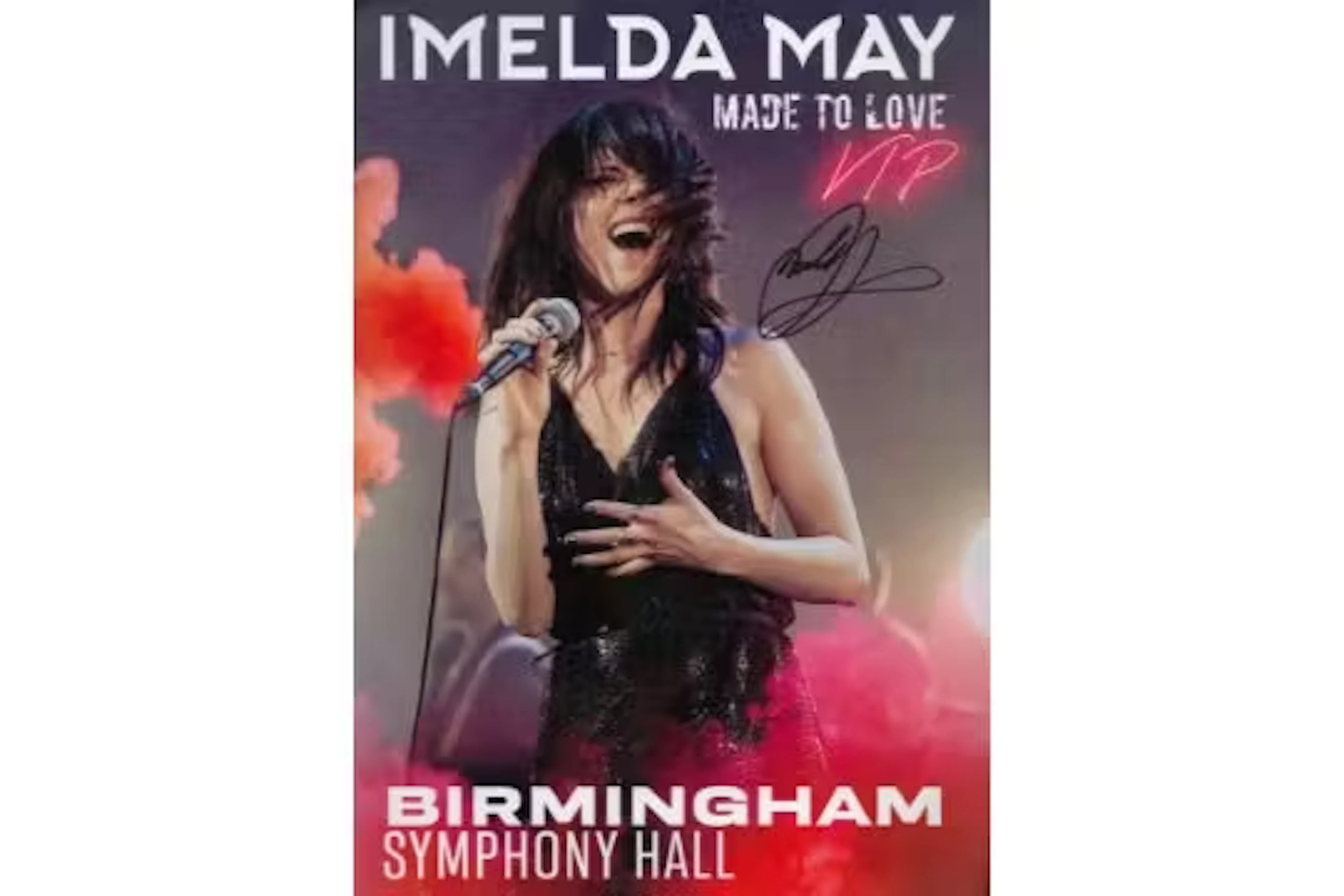 Imela May signed Made to Love colour poster 12x8 inch. Good condition.