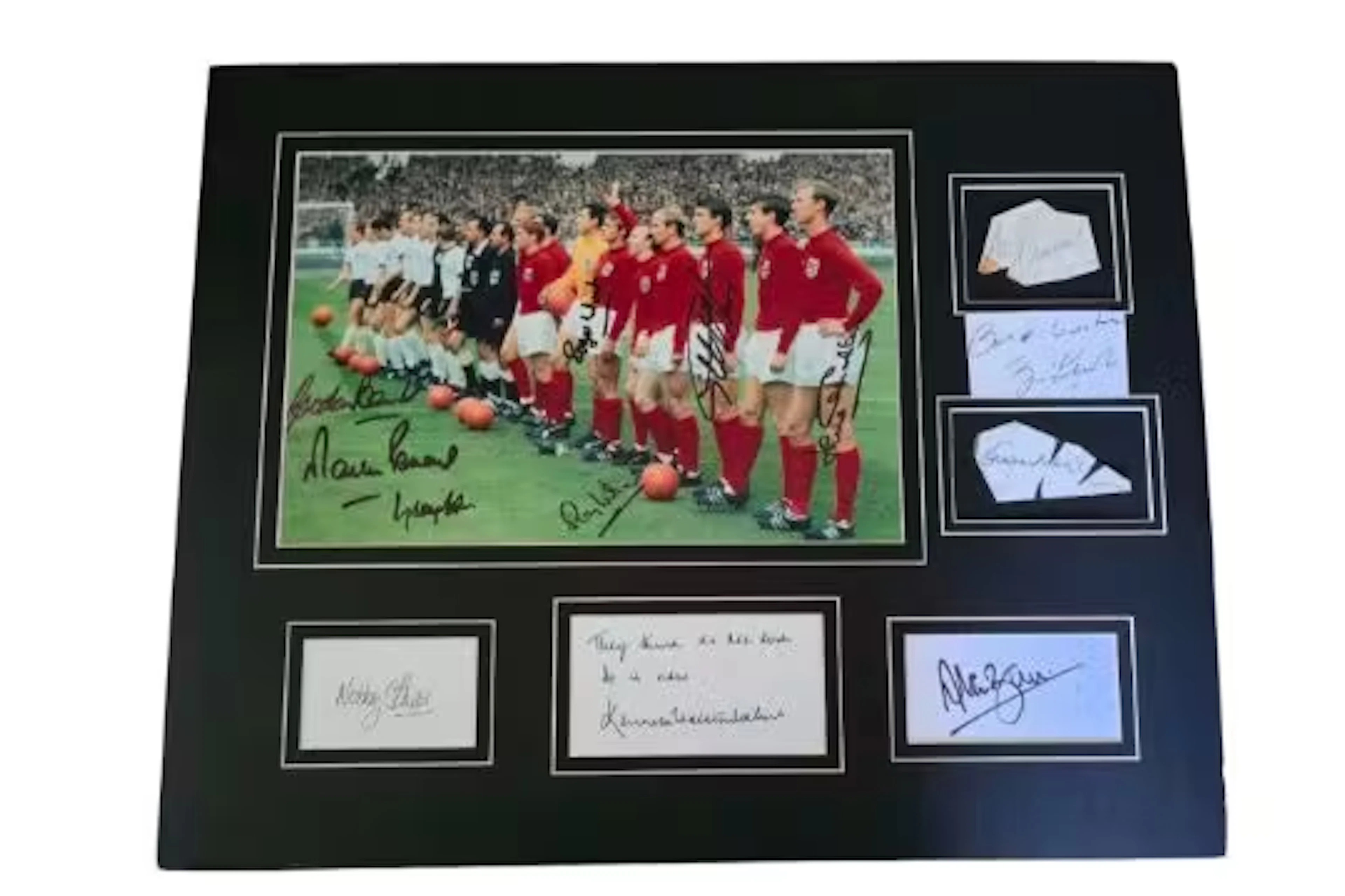 1966 World Cup Legends signature piece including names of Gordon Banks