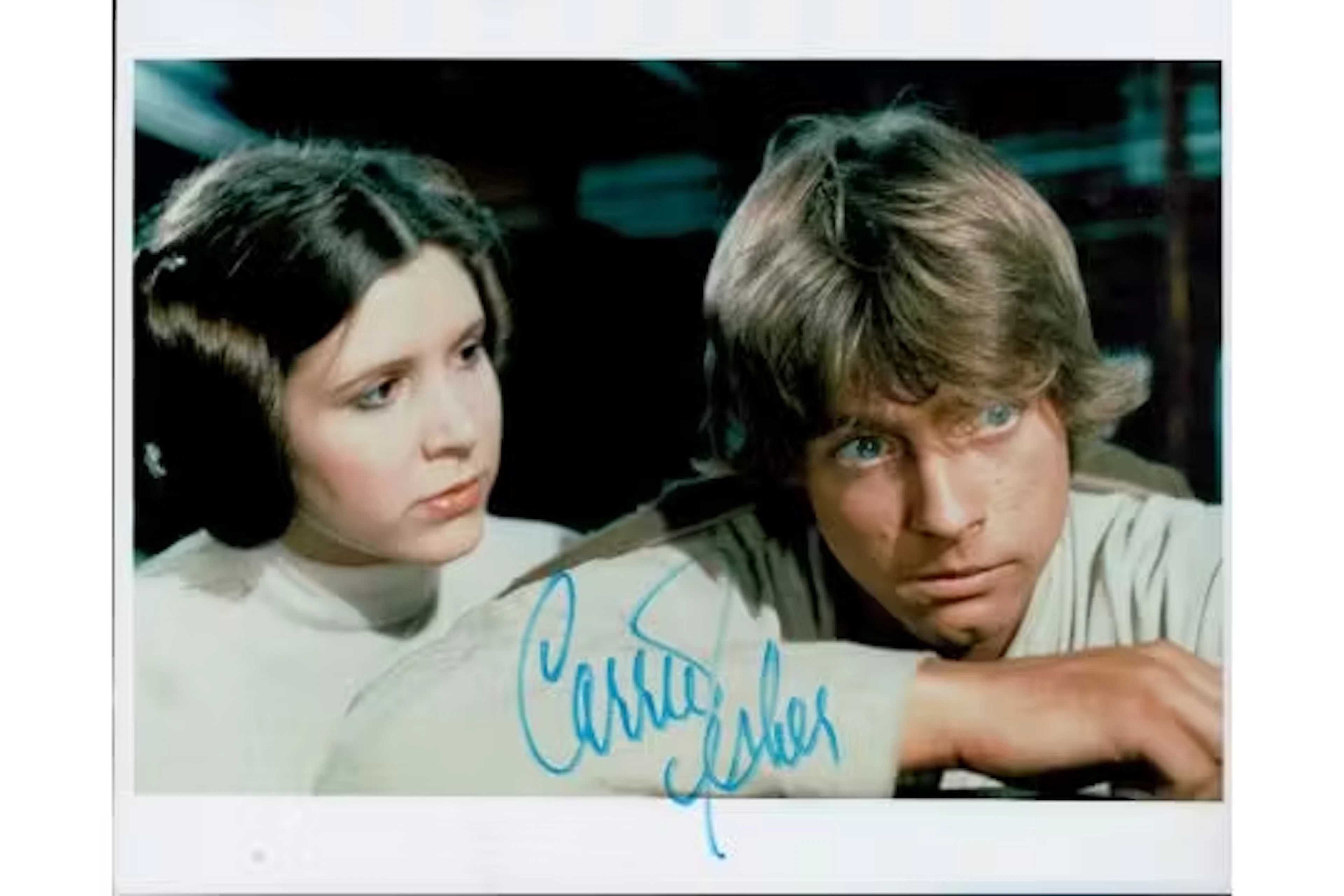 Carrie Fisher signed 10x8inch colour photo. Good condition. All autographs