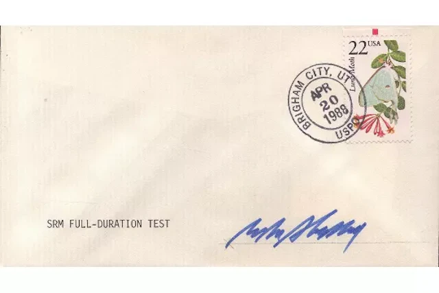 Astronaut William Shepherd signed SRM Full Duration TEST commemorative