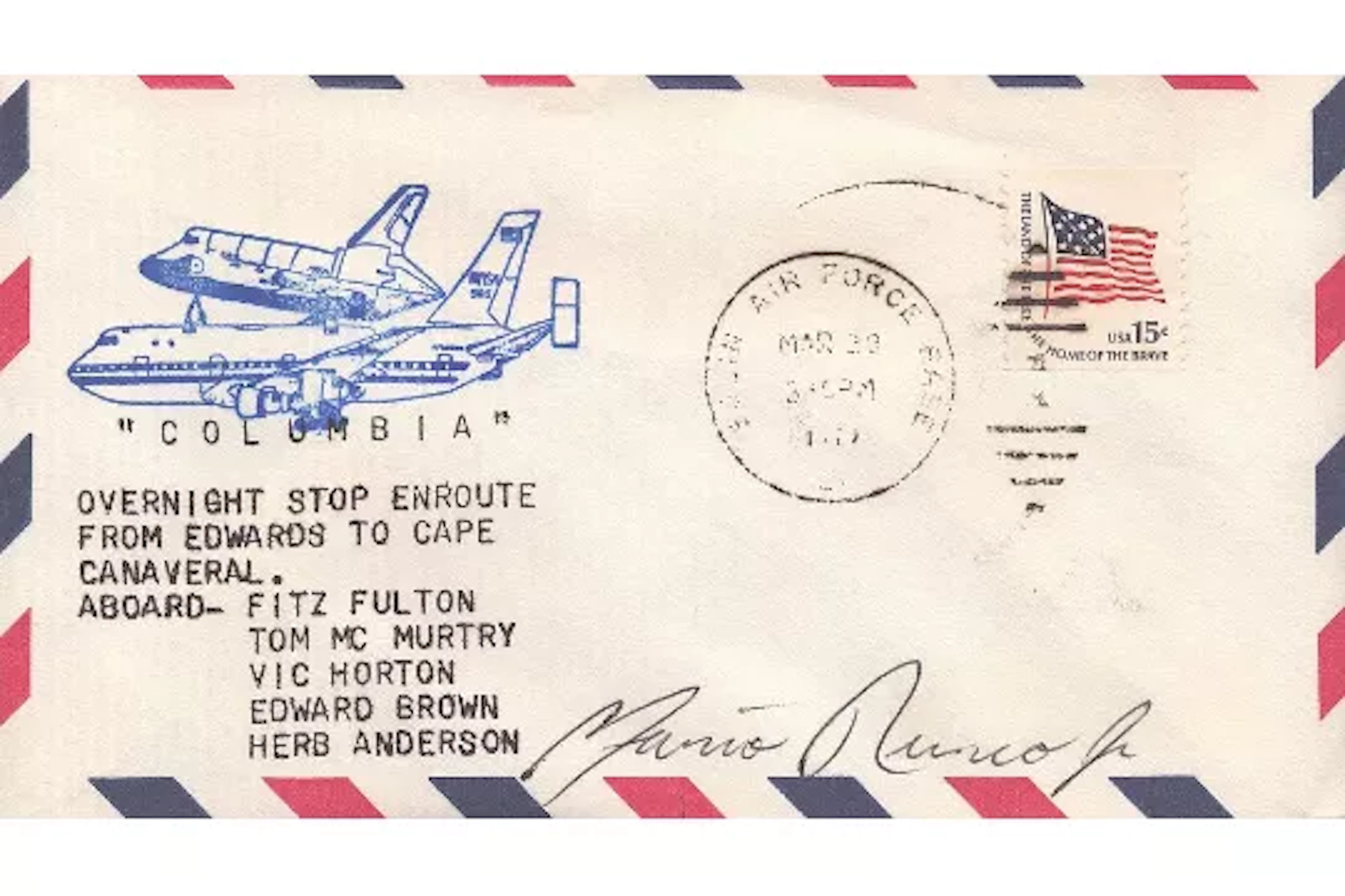 Astronaut Mario Runco Columbia signed commemorative FDC. Missions