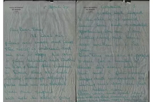Audrey Hepburn handwritten signed letter dated 5 April 55 not being