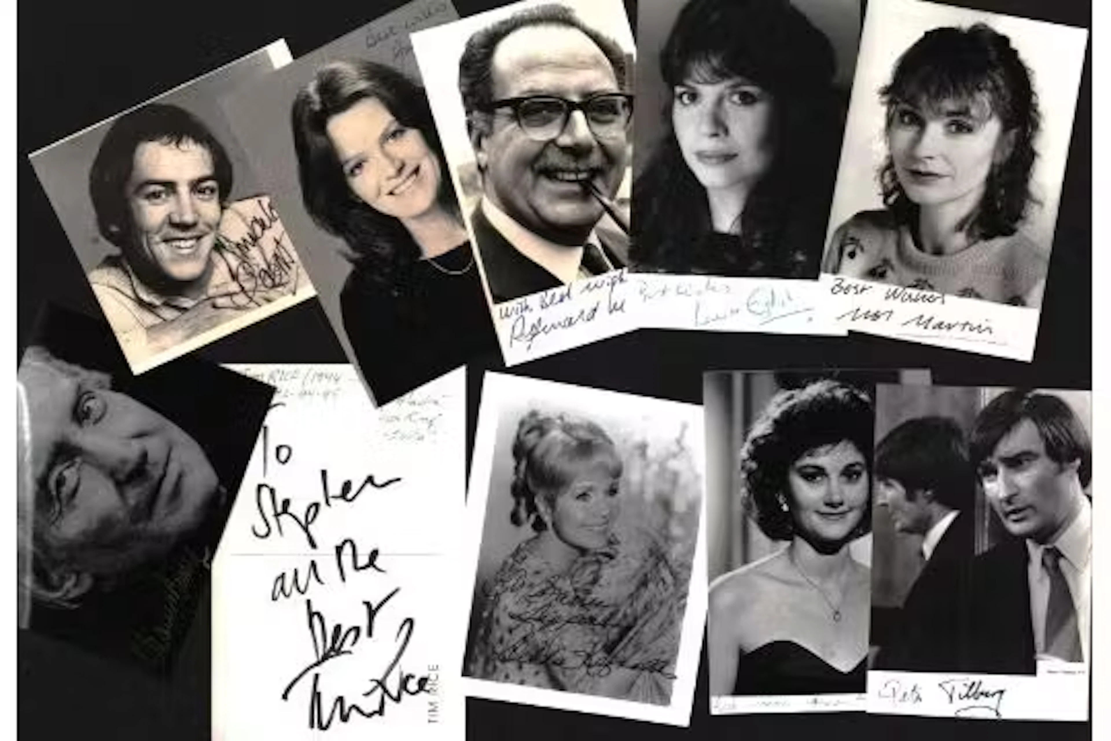 Entertainment signed photo collection. Sir Tim Rice, Peter Tilbury