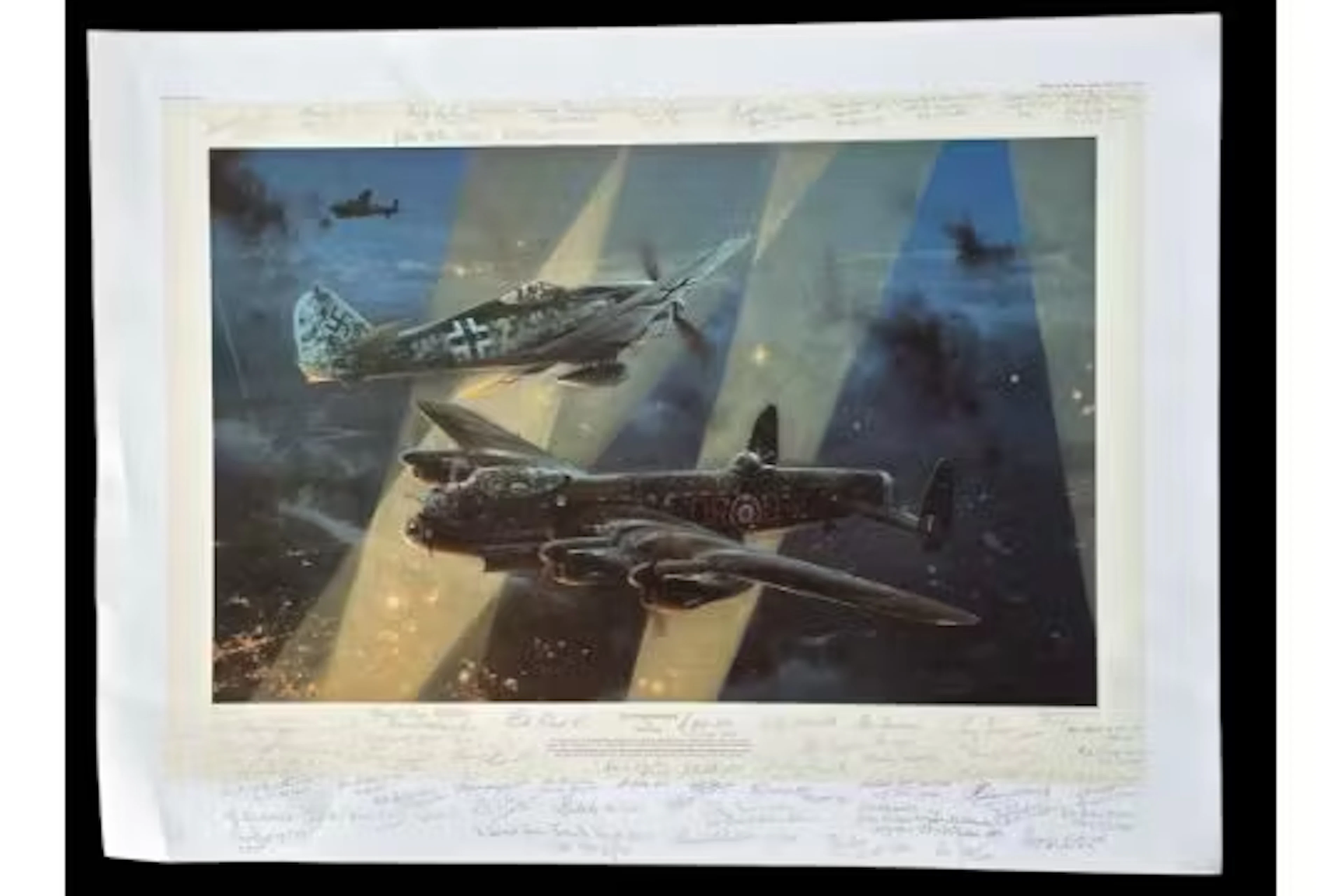 Multi signed Limited Edition 43 of 200 colour print by Robert Taylor