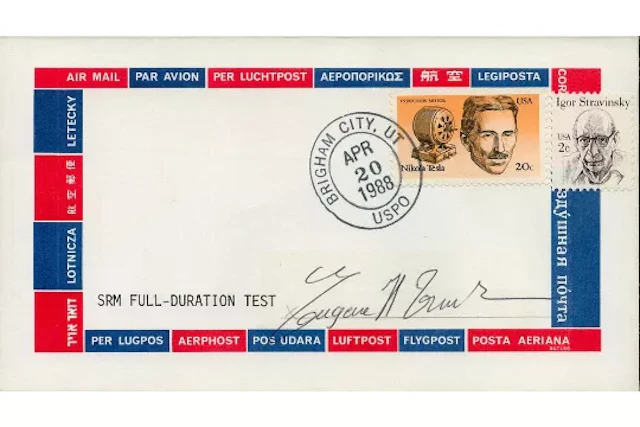 Astronaut Eugene Trinh signed SRM Full Duration Test FDC PM Brigham