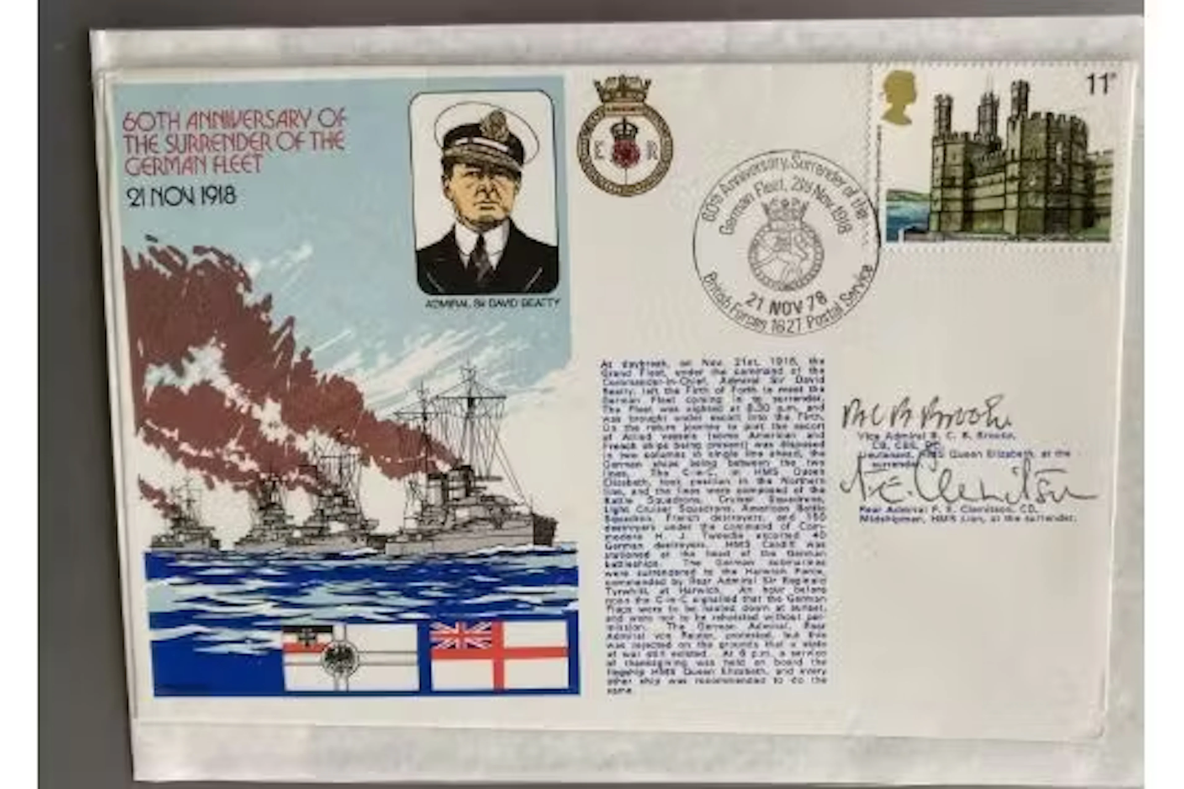 Great War veterans multiple signed cover 60th Ann of the Surrender