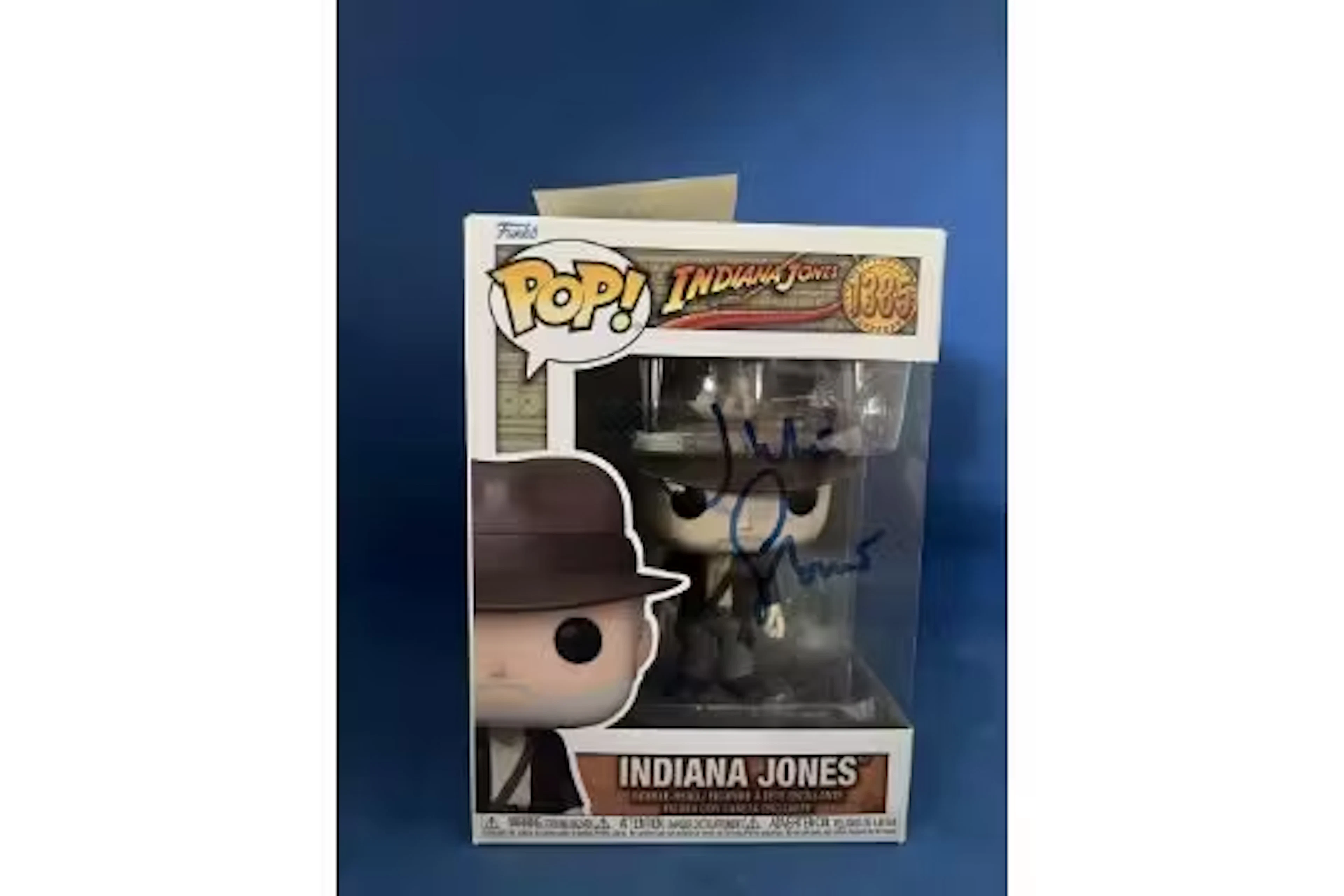 Julian Glover signed Indiana Jones funko pop box. Character included.
