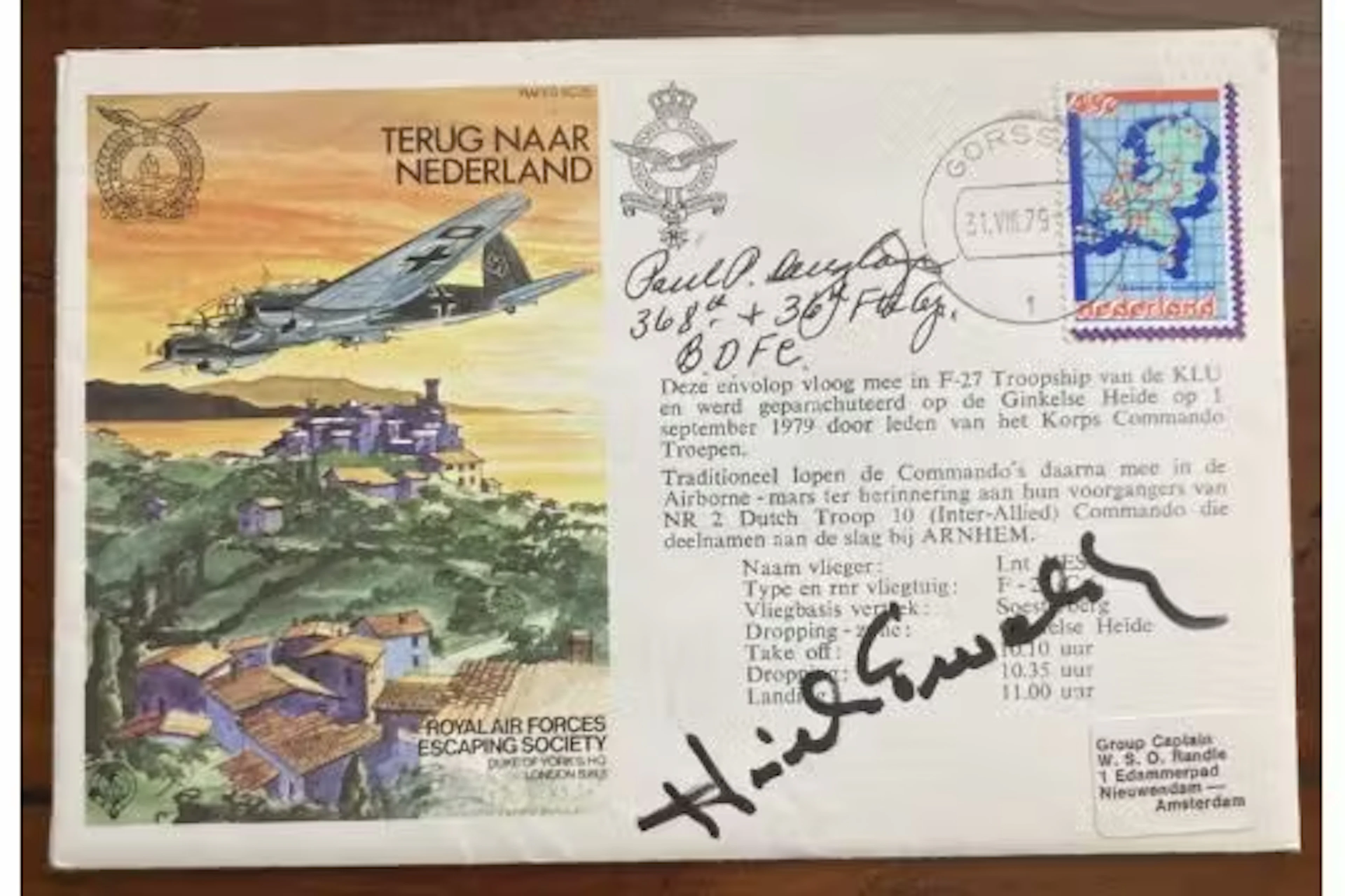 WW2 Luftwaffe ace Heinz Ewald, US ace Gen Paul Douglas signed Escape