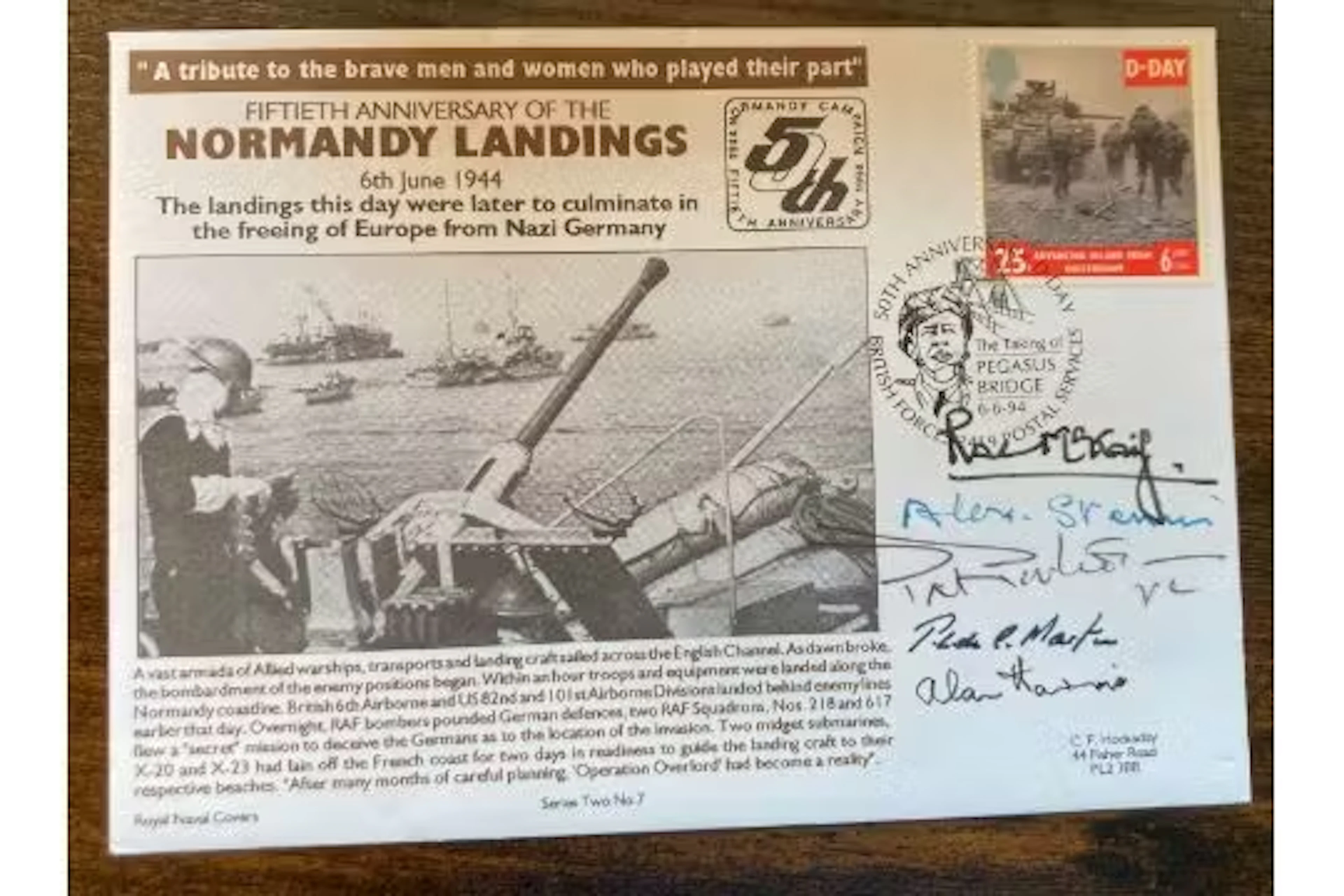 D-Day Normandy Landings multiple signed Navy cover. This cover commemorates