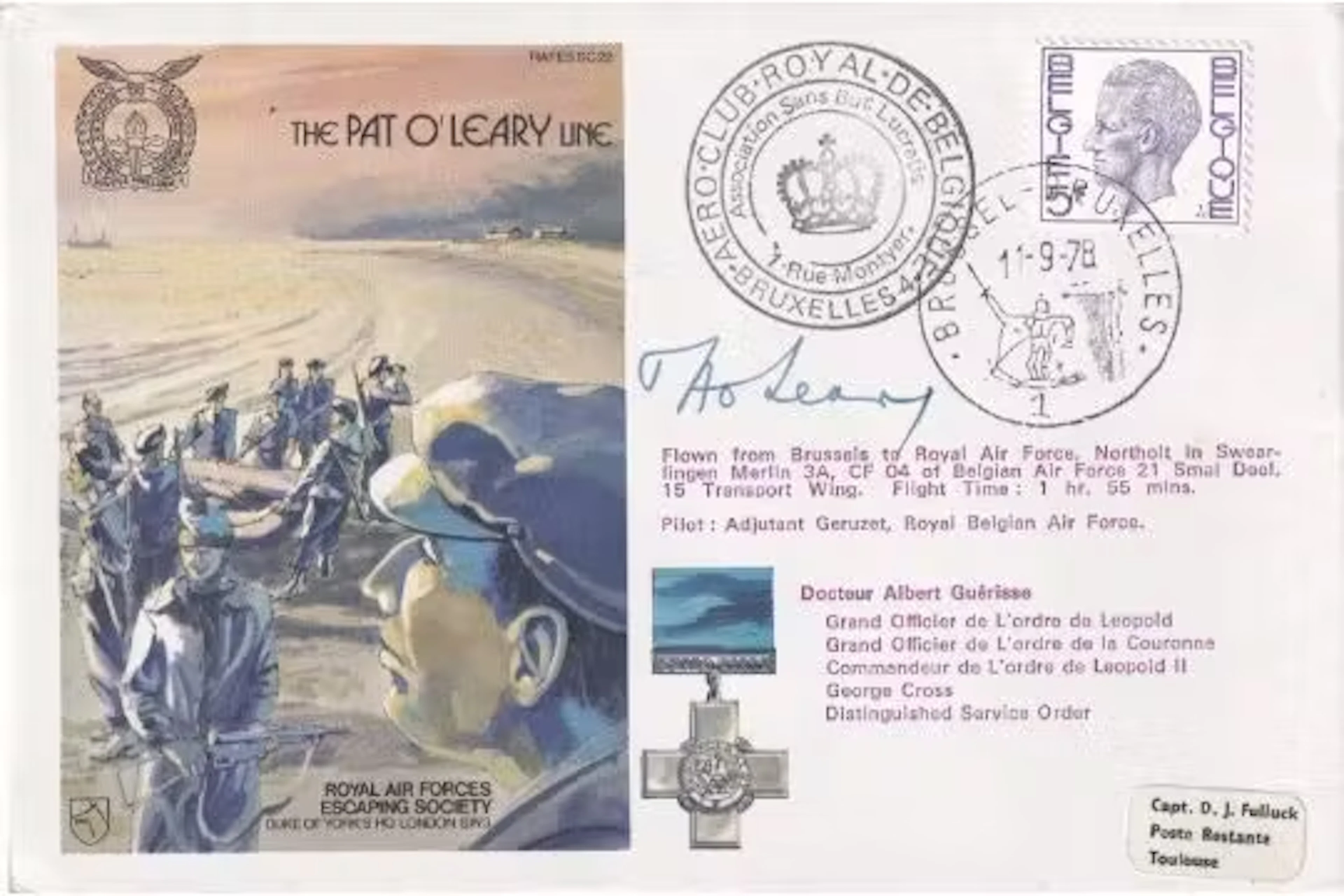 ES22d The Pat O'Leary Line. Signed by Pat O'Leary George Cross DSO.