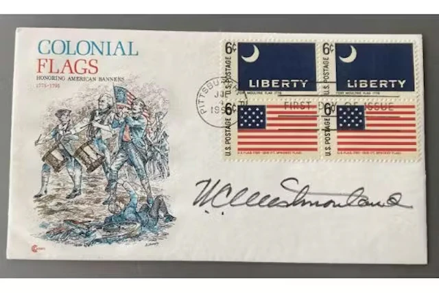 US Vietnam War Gen William Childs Westmoreland signed US Colonial